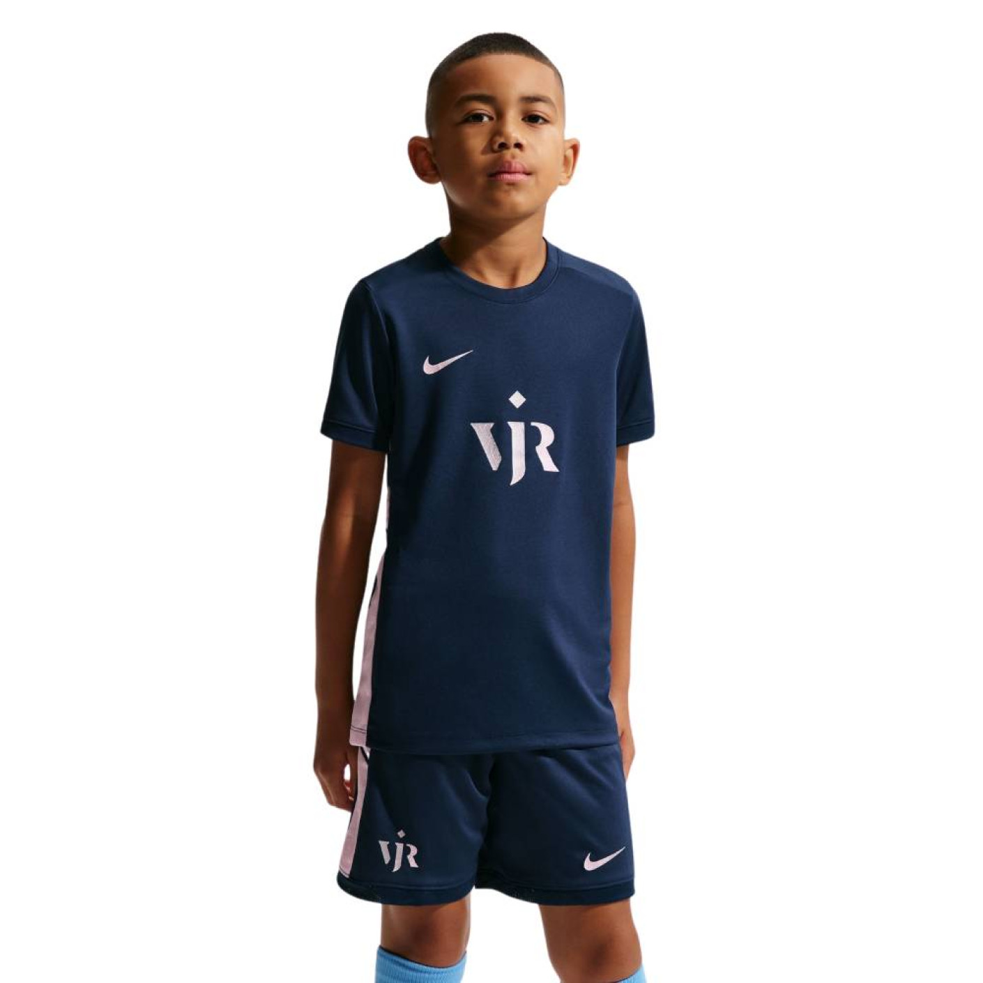 Nike Vinicius Jr Academy Ensemble Training Enfants Bleu Foncé Rose Clair Argenté