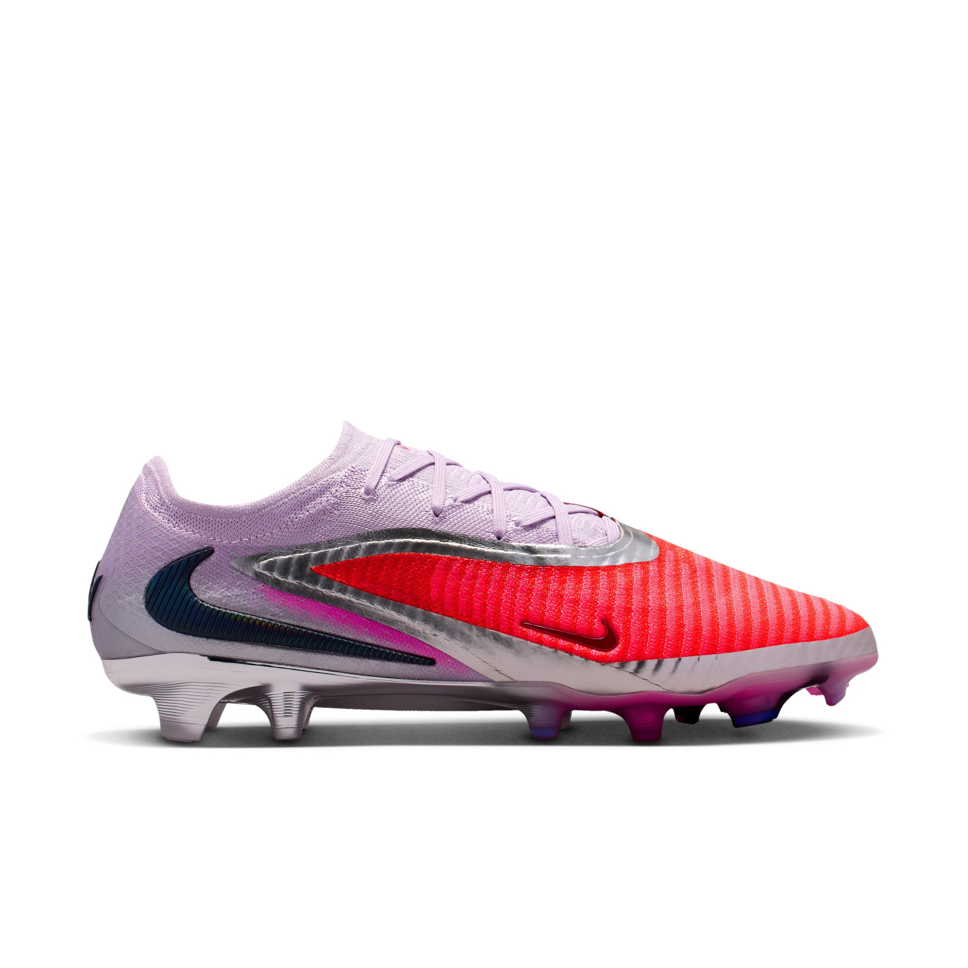 Nike Phantom 6 Low Alèxia Putellas Elite Gazon Naturel Chaussures de Foot (FG) Violet Rouge Vif Argenté