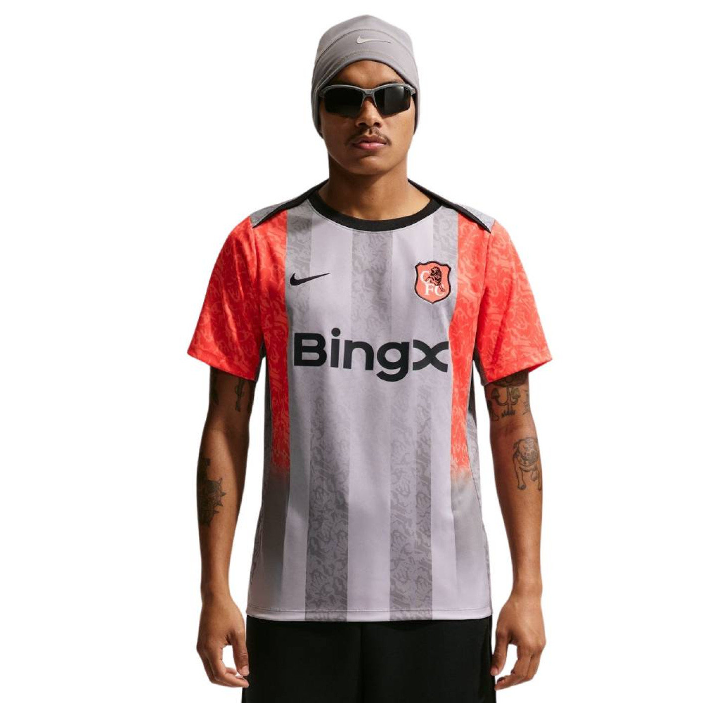 Nike Chelsea Academy Pro Trainingsshirt 2025-2026 Grijs Oranje Donkerblauw