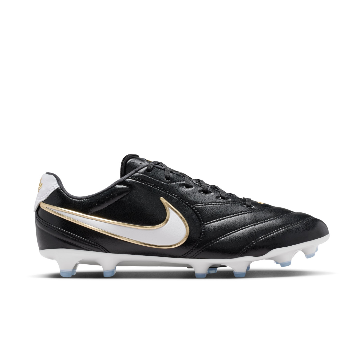 Nike Tiempo Ligera Pro Gras Voetbalschoenen (FG) Zwart Wit Goud