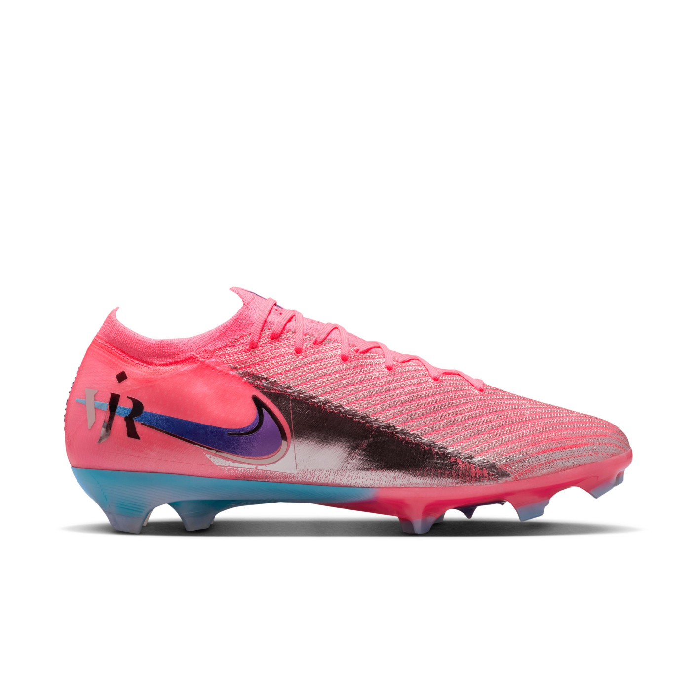 Nike Zoom Mercurial Vapor 16 Vinicius Júnior Elite Gazon Naturel Chaussures de Foot (FG) Rose Vif Mauve Argenté