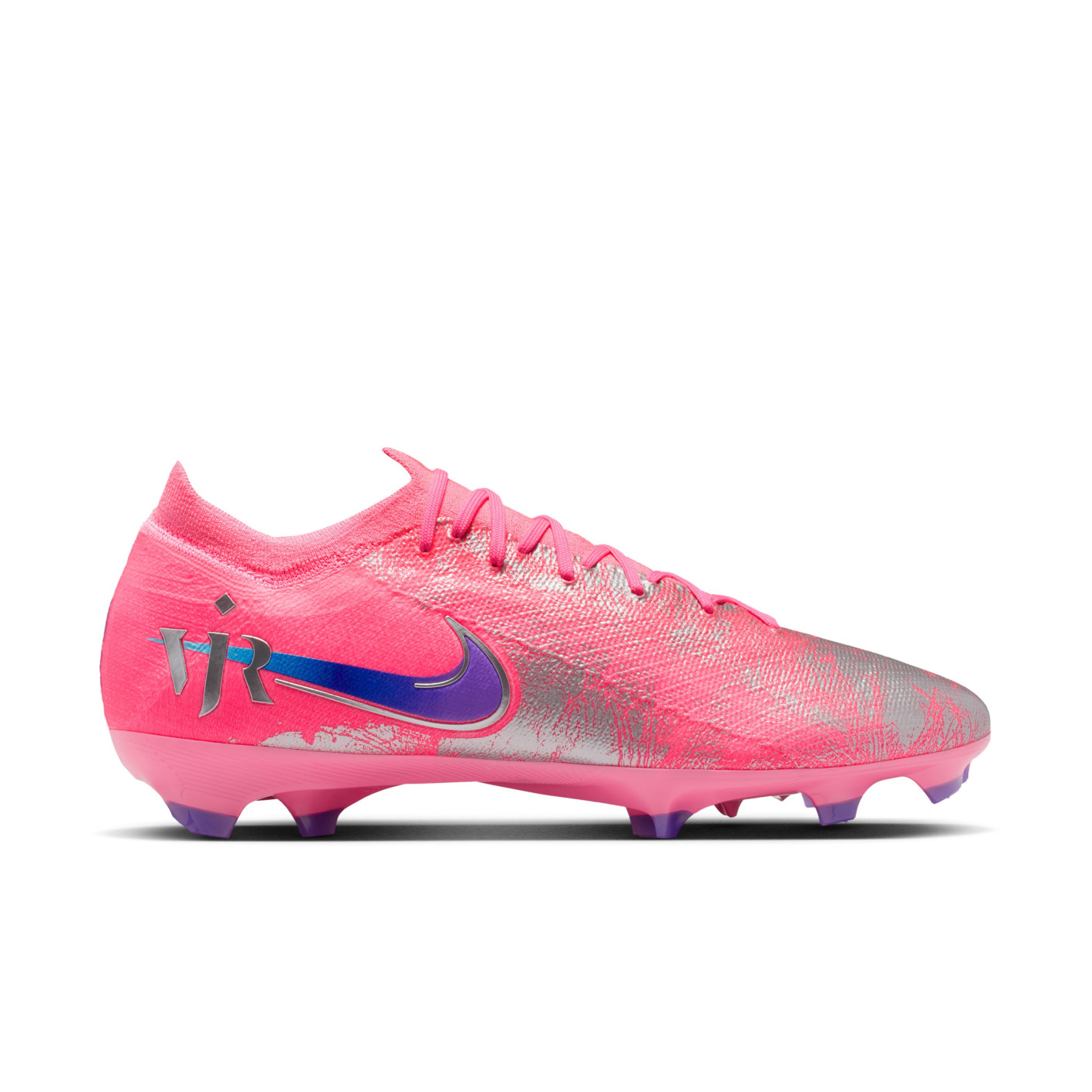 Nike Zoom Mercurial Vapor 16 Vinicius Júnior Pro Gras Voetbalschoenen (FG) Felroze Paars Zilver