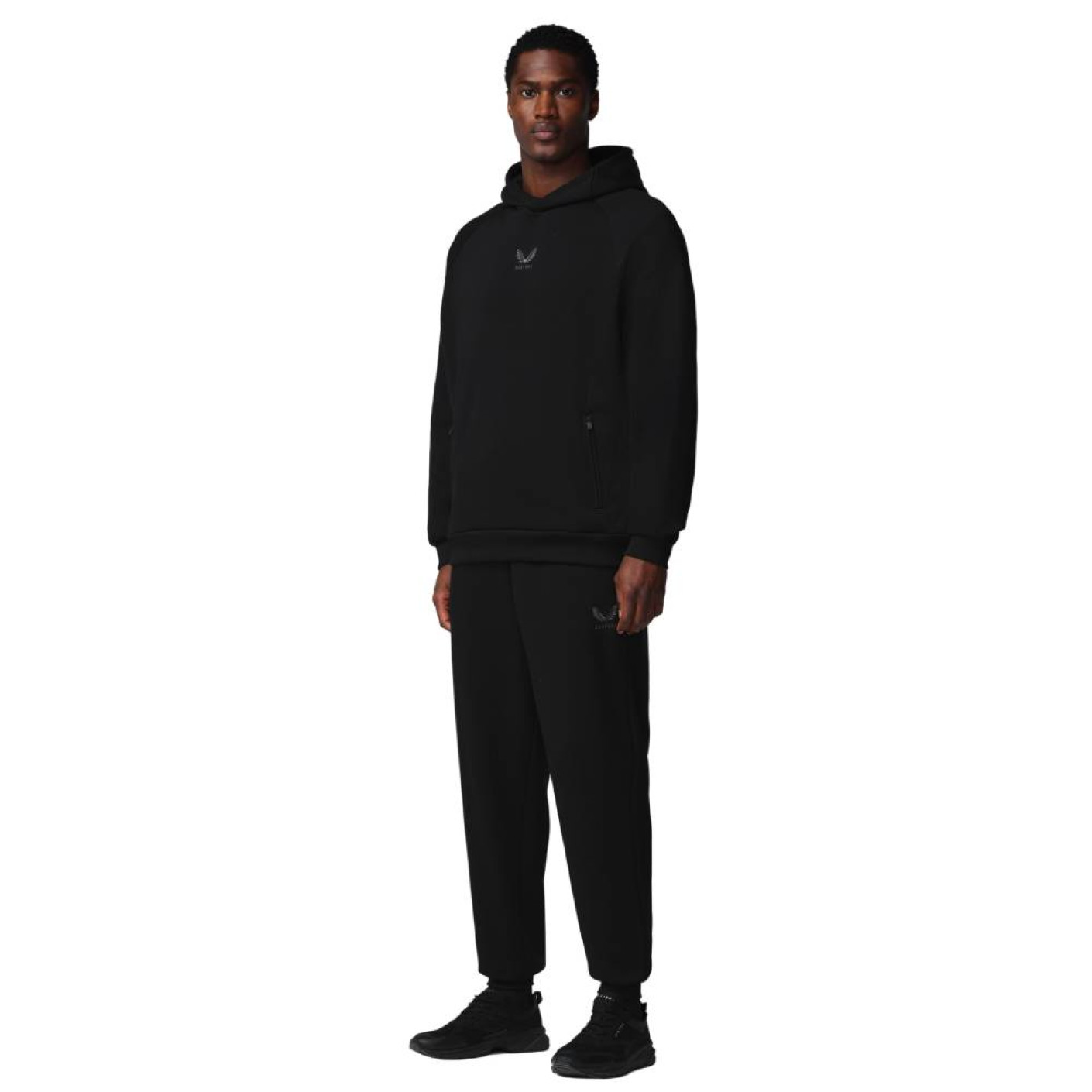 Castore Adapt Fleece Joggingpak Hooded Zwart Donkergrijs