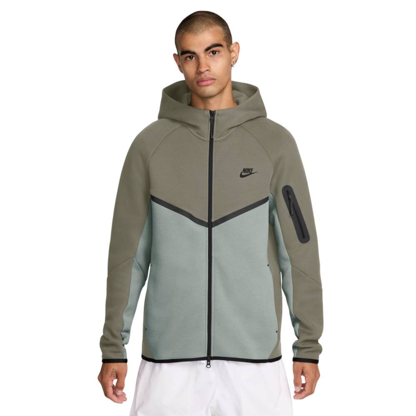 Gilet de sport Nike Tech Fleece gris vert gris clair noir
