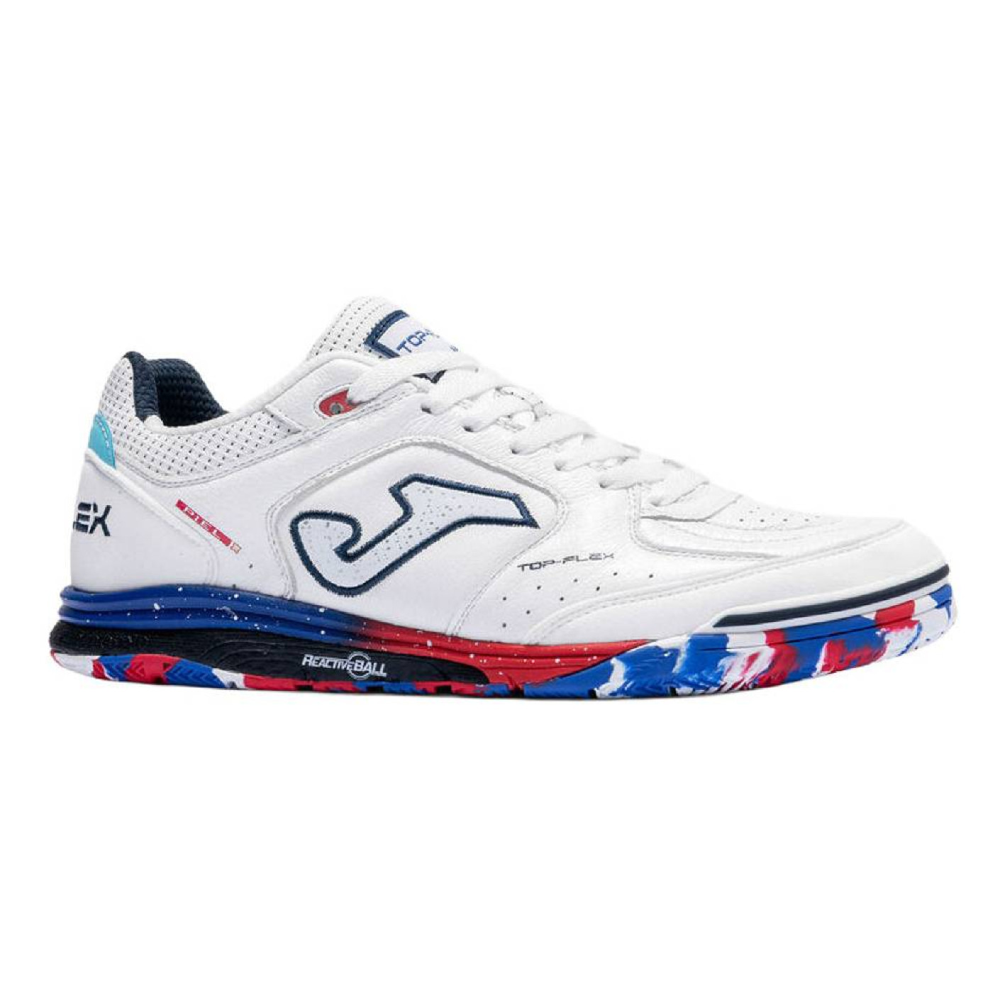 Joma Top Flex Rebound Zaalvoetbalschoenen (IN) Blanc Bleu Rouge Bleu Vif