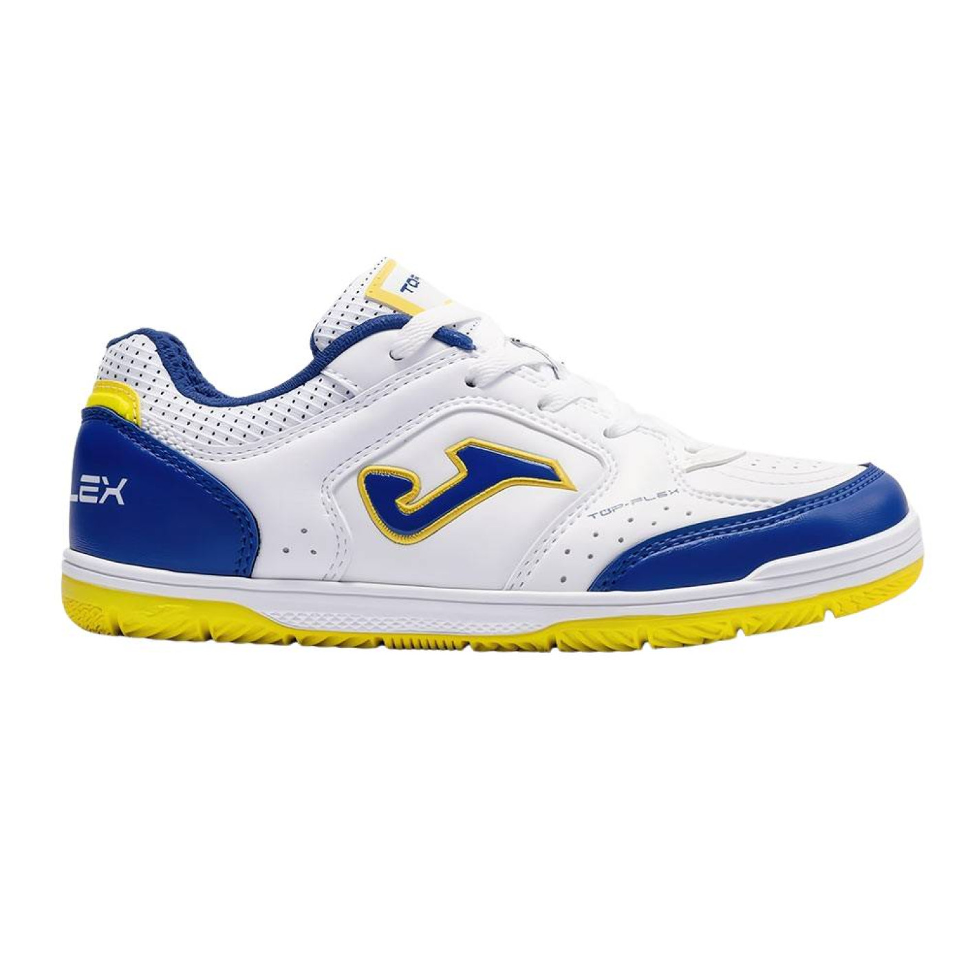 Joma Top Flex Zaalvoetbalschoenen (IN) Kids Wit Blauw Geel