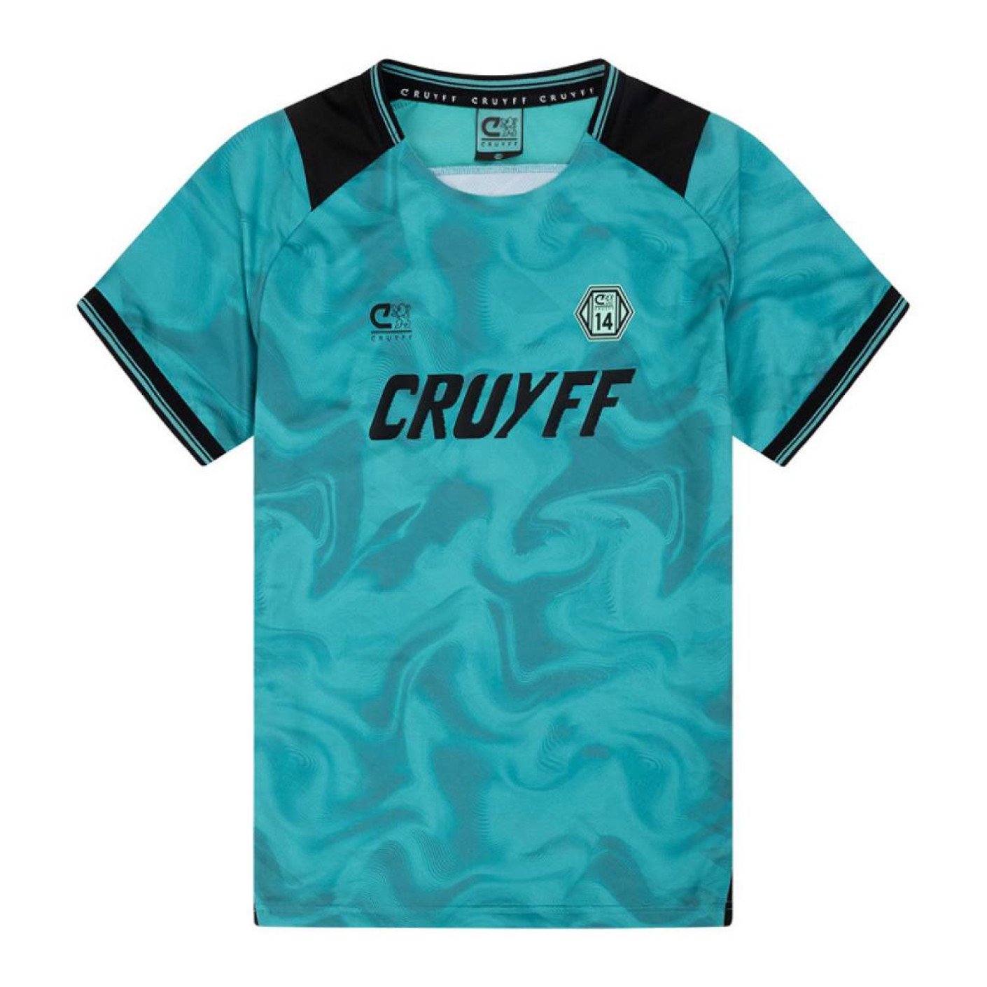Cruyff Defense T-Shirt Kids Turquoise Zwart