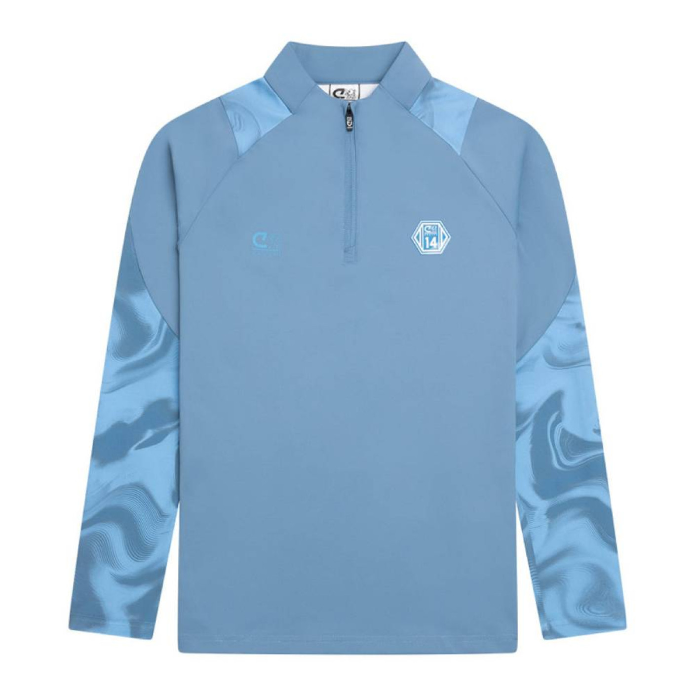 Haut d'entraînement Cruyff Defense 1/4-Zip pour Enfants, bleu, bleu clair
