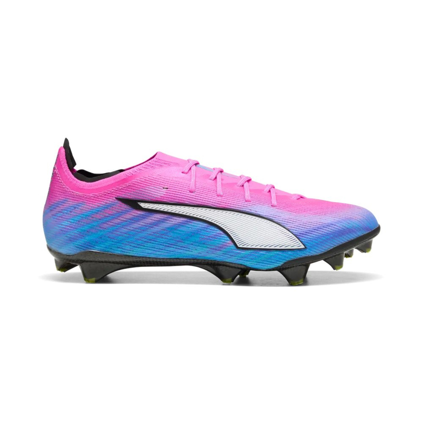 PUMA Ultra 6 Ultimate Carbon Gazon Naturel Chaussures de Foot (FG) Rose Vif Bleu Jaune