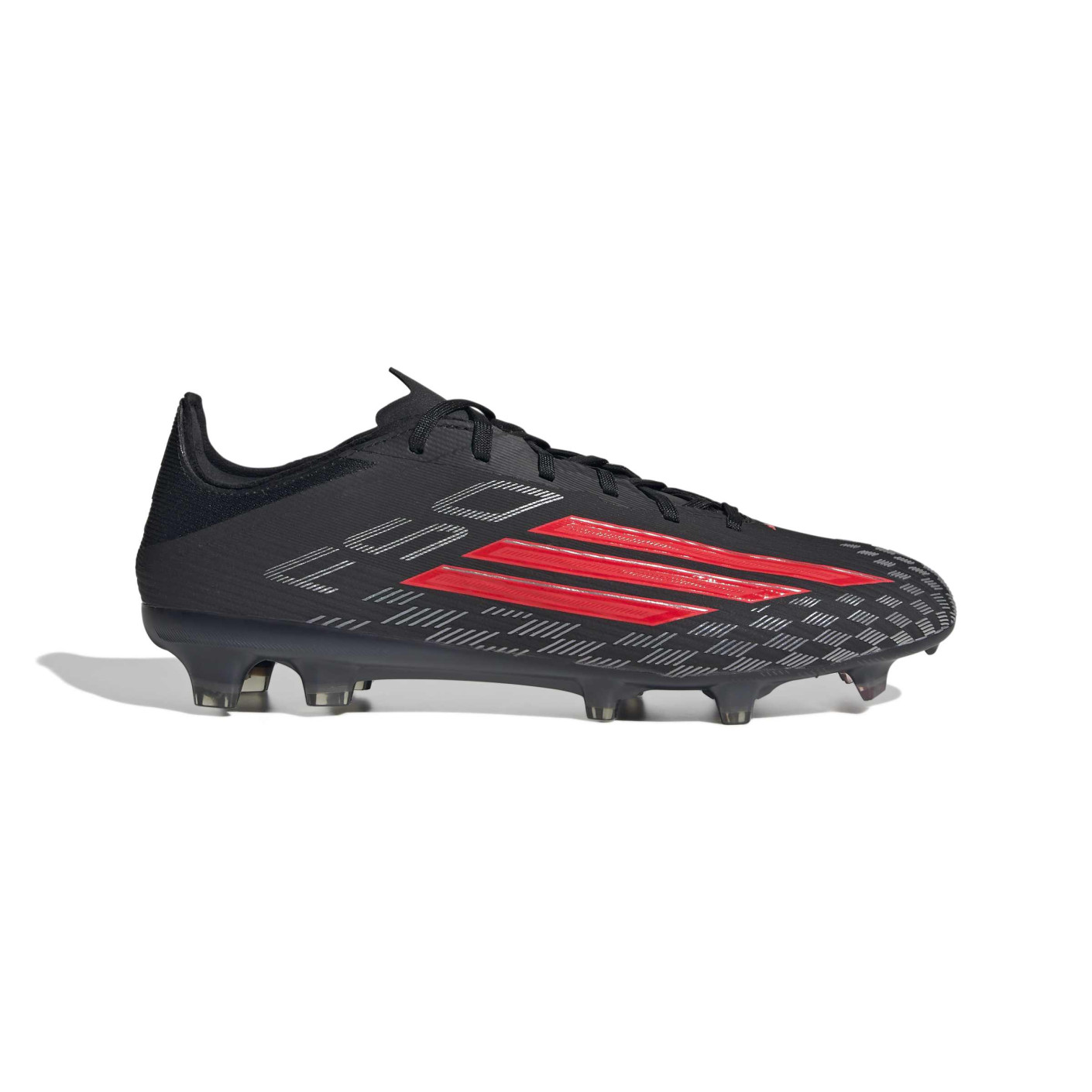 adidas F50 Pro Gazon Naturel Chaussures de Foot (FG) Noir Rouge Gris Foncé
