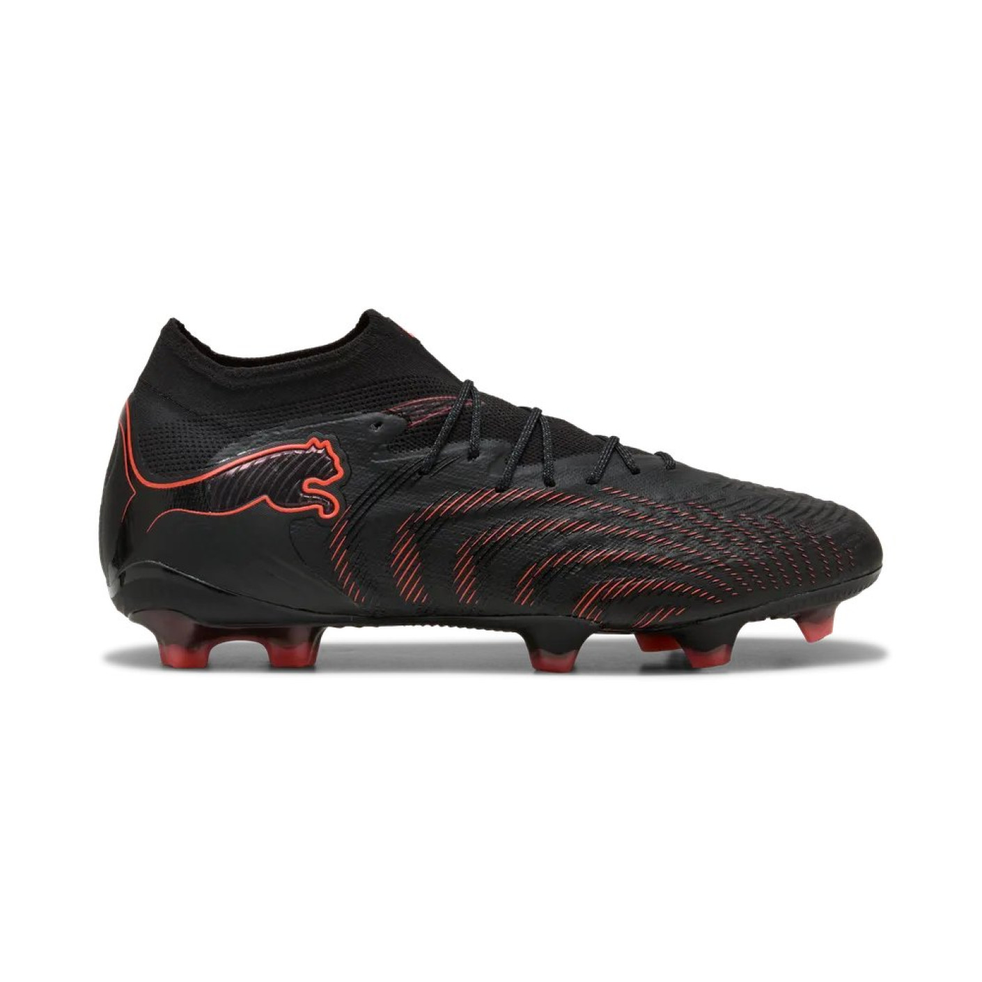 PUMA Future 9 Ultimate Gazon Naturel Chaussures de Foot (FG) Noir Rouge