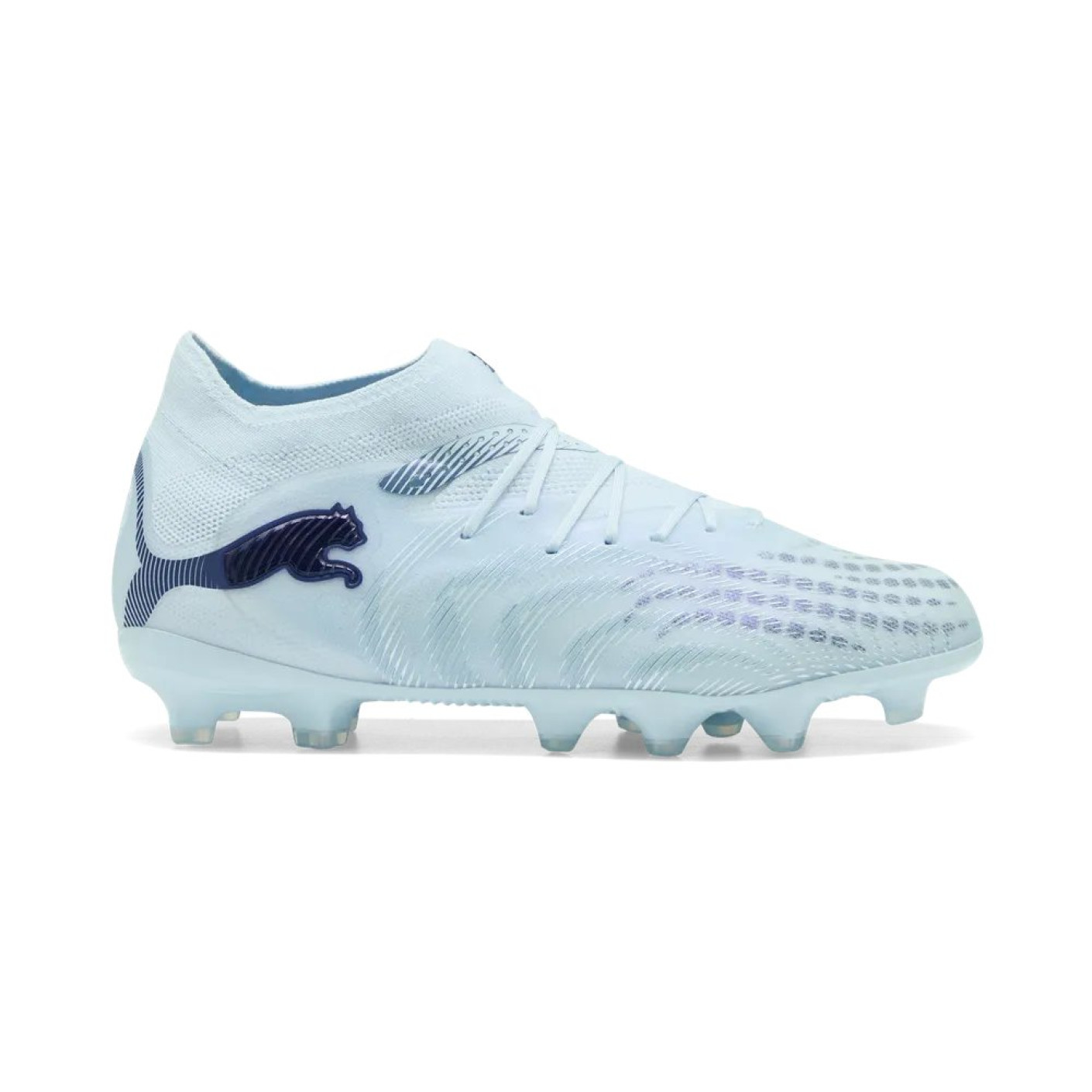 PUMA Future 9 Pro Gazon Naturel Artificiel Chaussures de Foot (MG) Enfants Bleu Clair Bleu