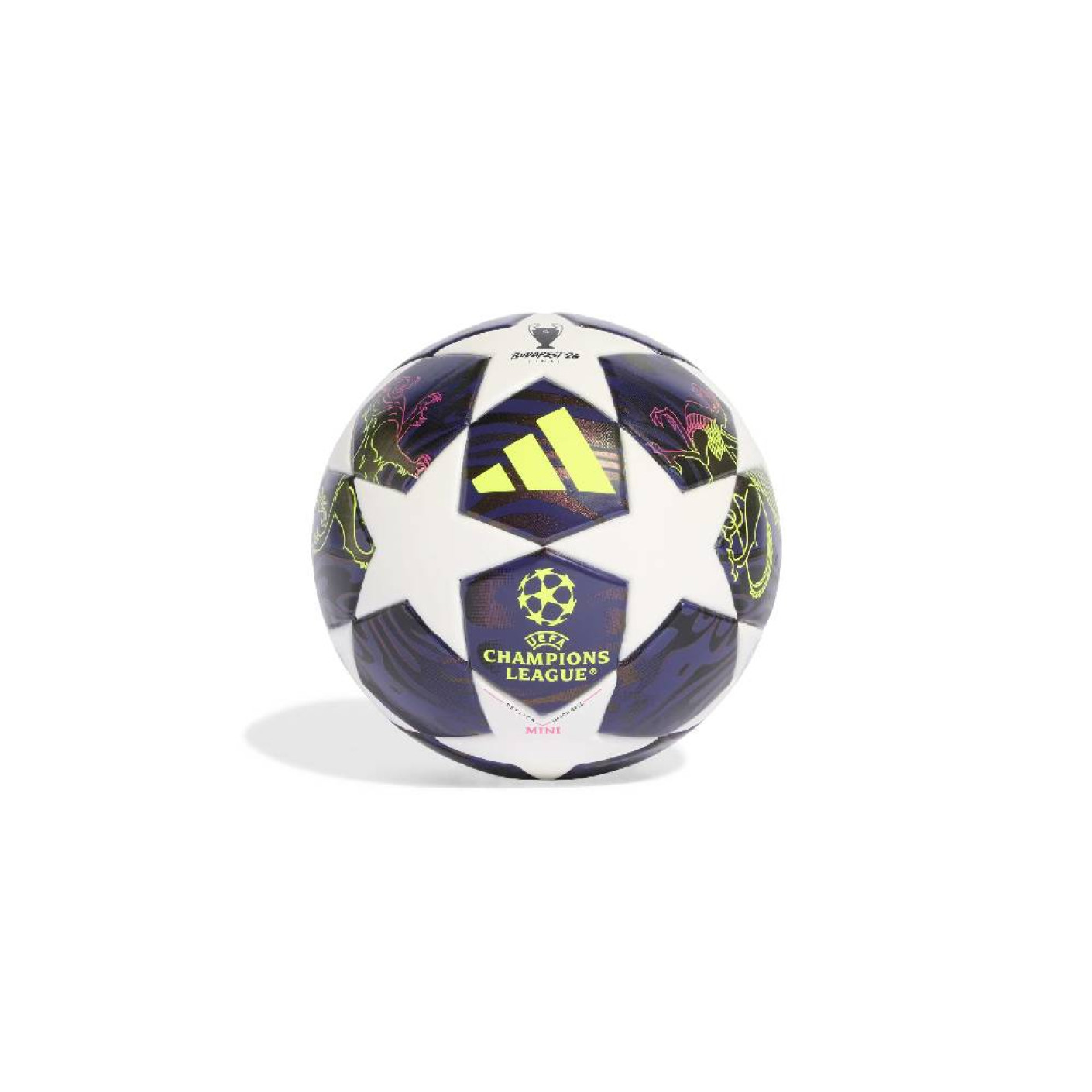 adidas UEFA Champions League Final Mini Ballon de Foot Taille 1 2025-2026 Mauve Blanc Jaune