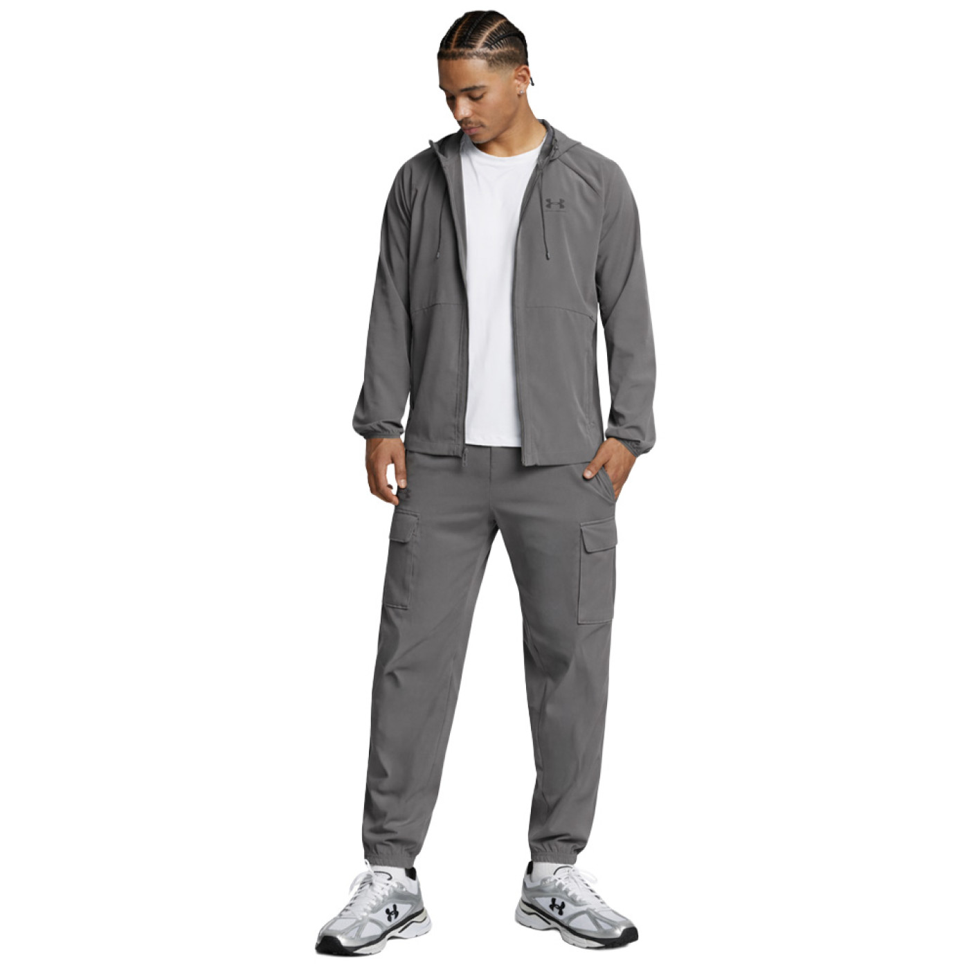 Survêtement cargo tissé Under Armour Vibe, gris et noir