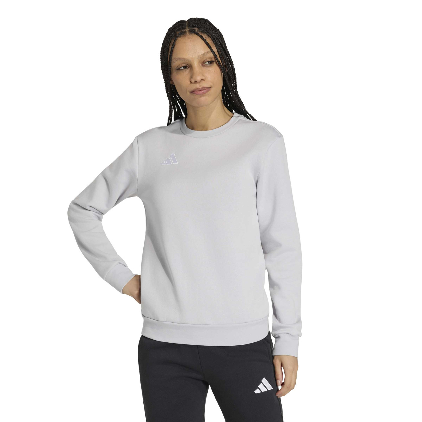 Sweat-shirt adidas Entrada 26 pour femmes, gris et blanc