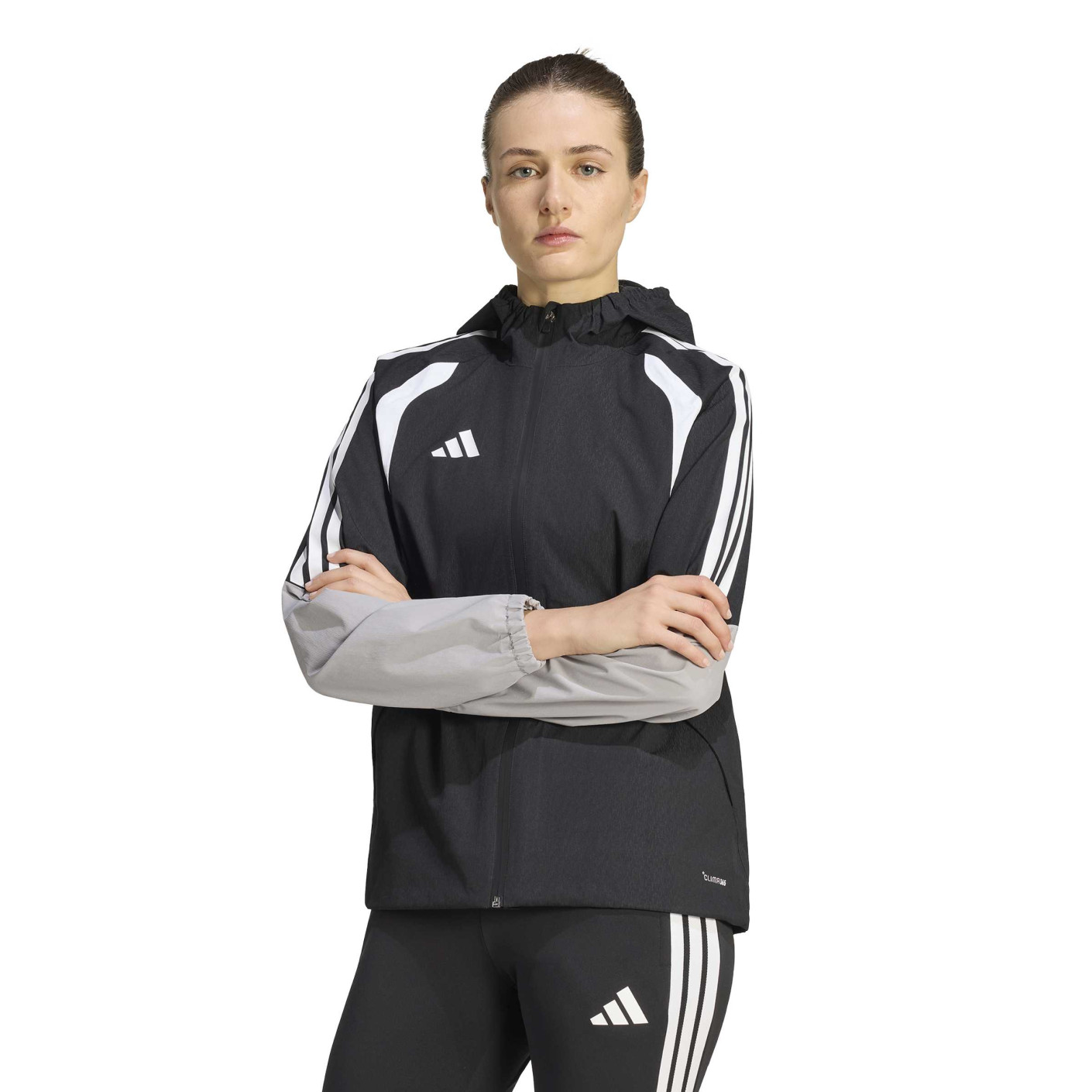 Veste de pluie adidas Tiro 26 pour Femmes, noir et gris