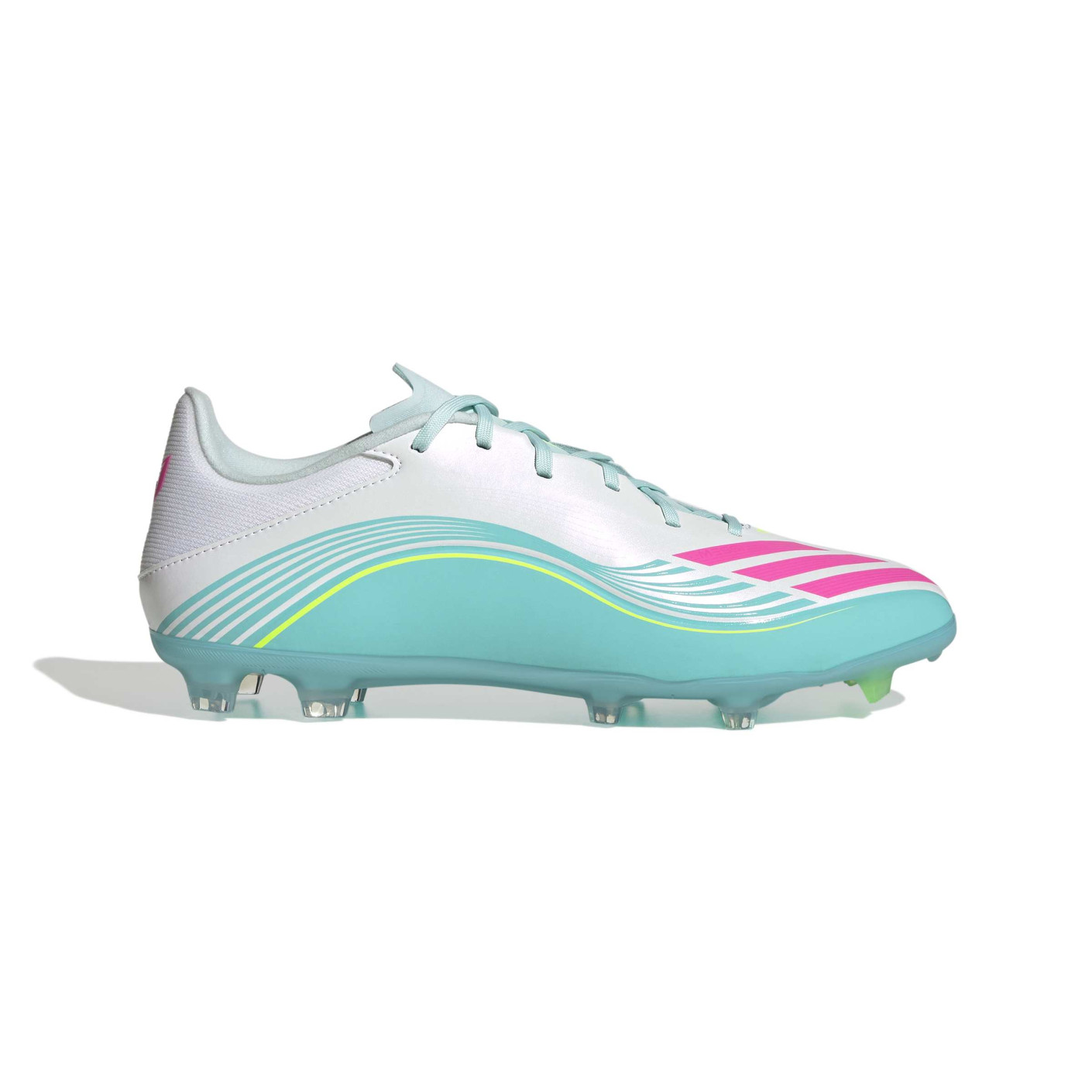 adidas F50 Messi League Gazon Naturel Artificiel Chaussures de Foot (MG) Blanc Turquoise Rose