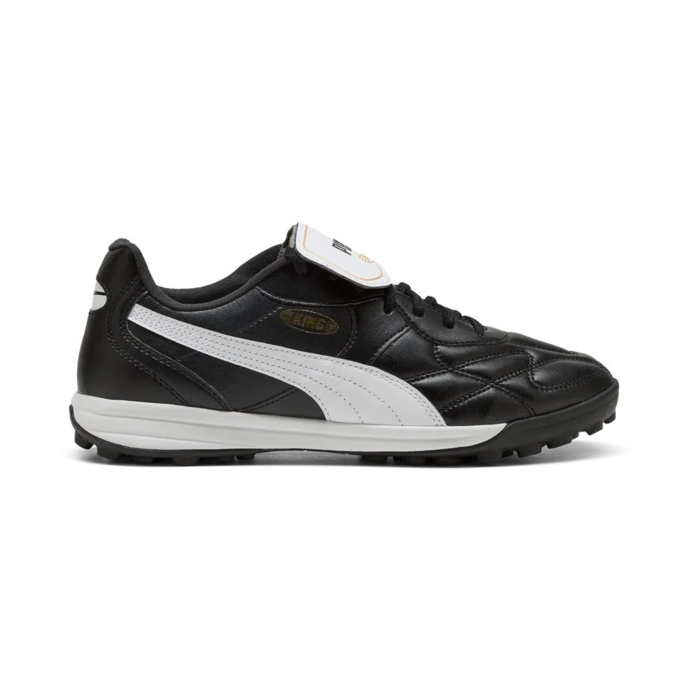 PUMA King Top Turf Voetbalschoenen (TF) Zwart Wit Goud