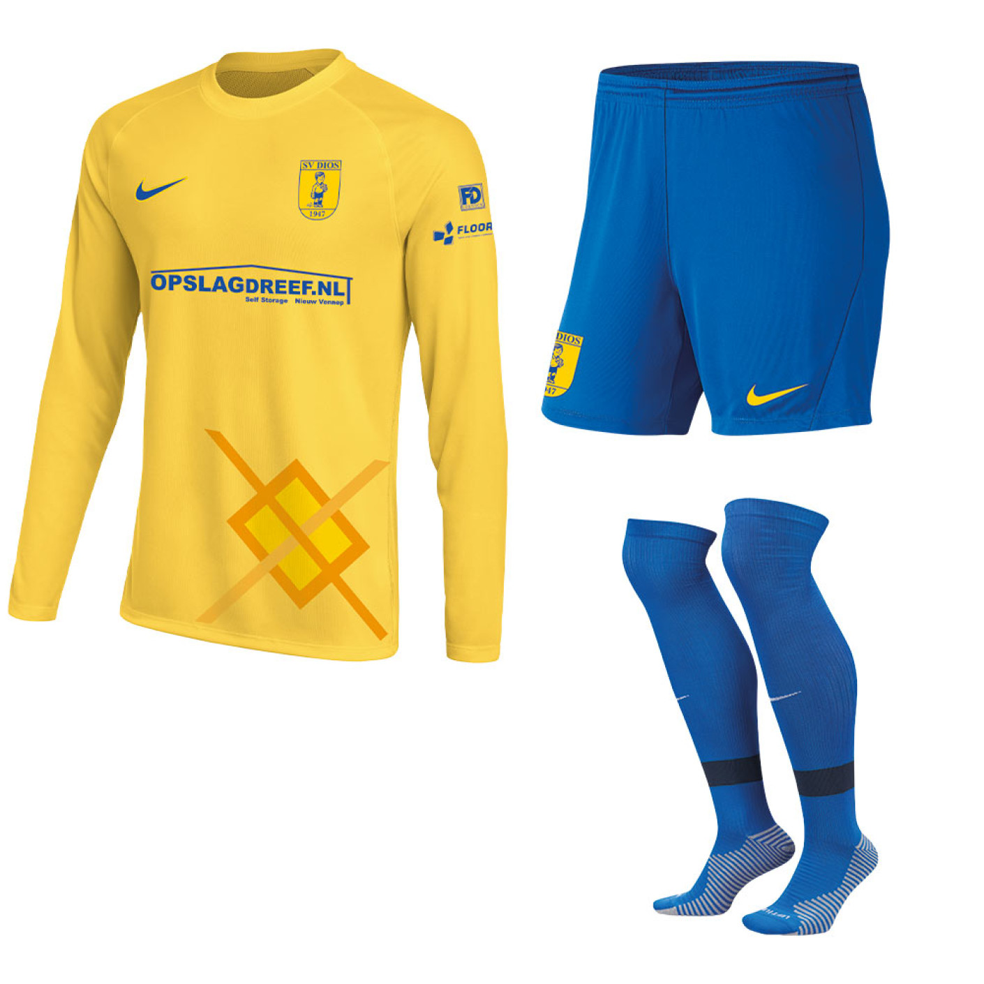 SV DIOS Thuistenue Lange Mouwen Junior Geel Blauw