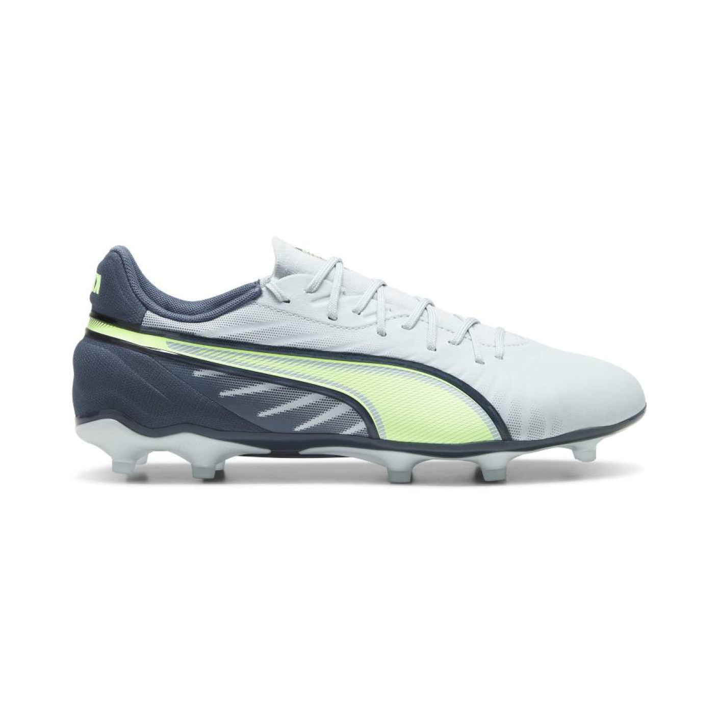 PUMA King Match Gazon Naturel Gazon Artificiel Chaussures de Foot (MG) Gris Clair Gris Foncé Vert Clair