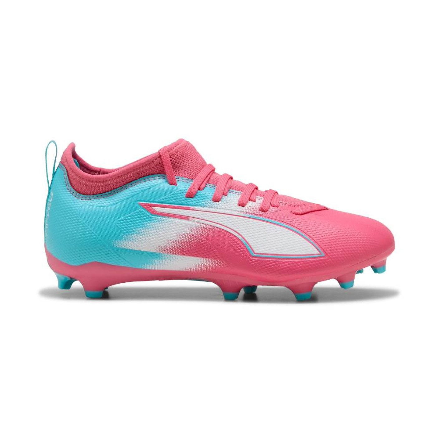 PUMA Ultra 6 Match Re-Charge Gras / Kunstgras Voetbalschoenen (MG) Kids Roze Blauw Wit