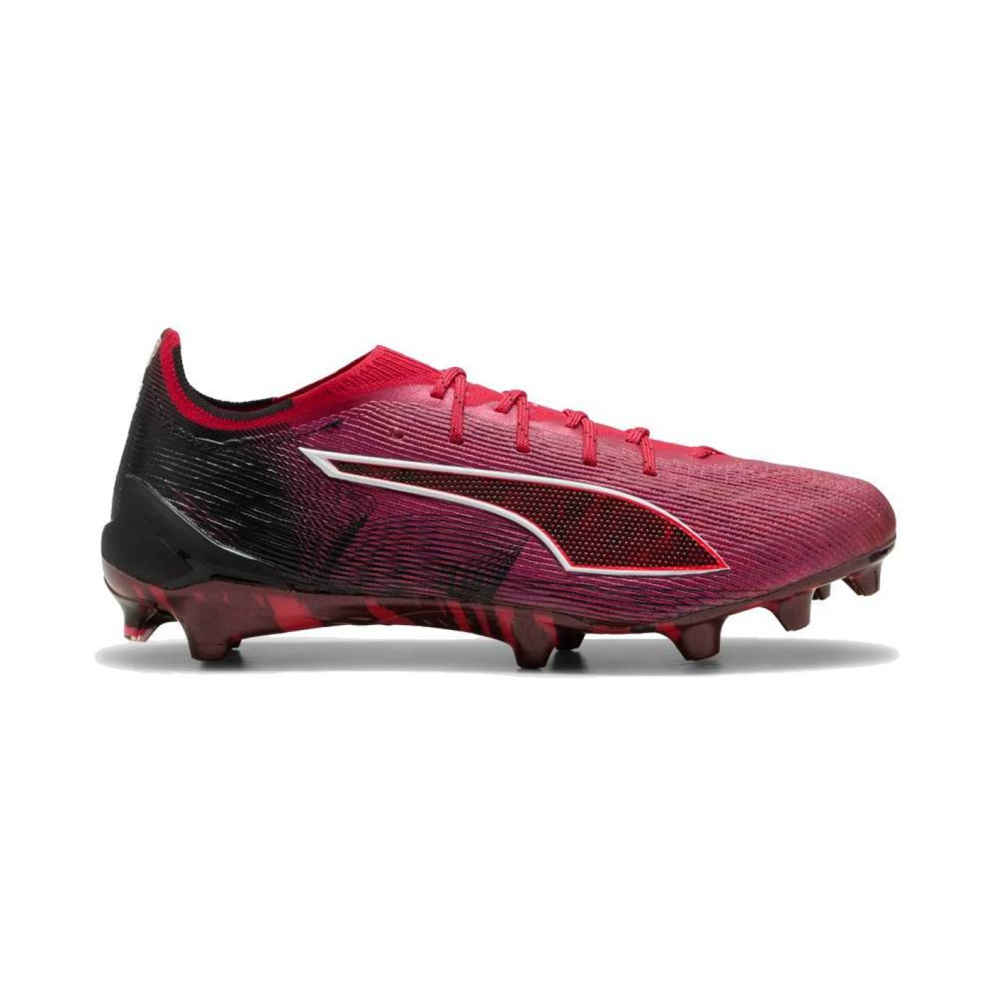 PUMA Ultra 6 Ultimate Pulisic Gazon Naturel Chaussures de Foot (FG) Rouge Noir Blanc