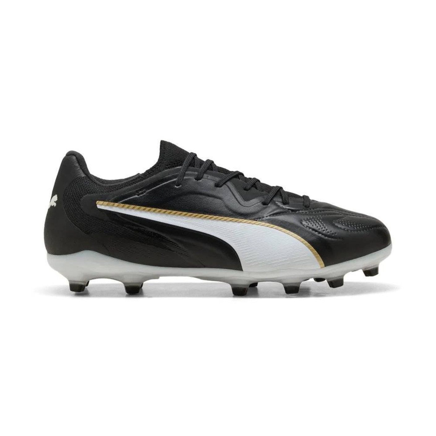PUMA King 20 Pro Gras / Kunstgras Voetbalschoenen (MG) Zwart Wit Goud