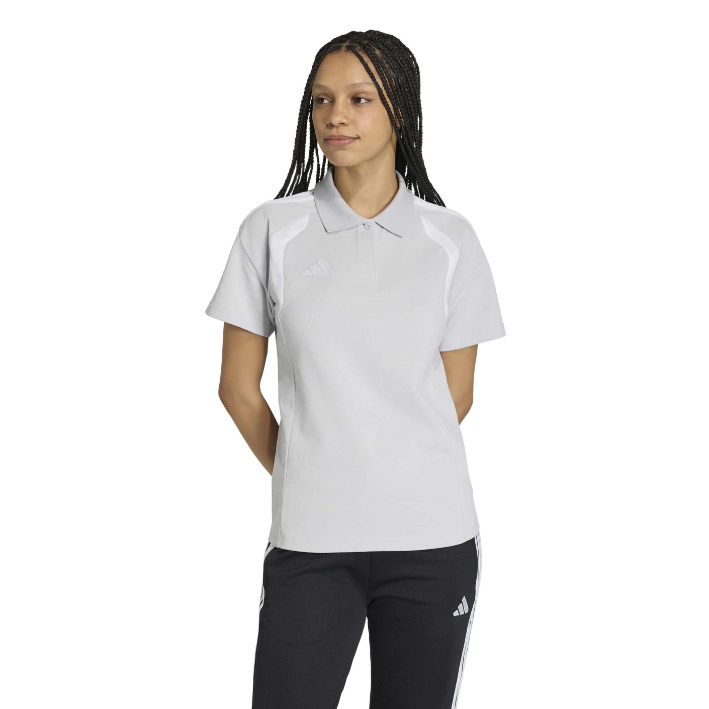 adidas Tiro 26 League Polo Dames Grijs Wit