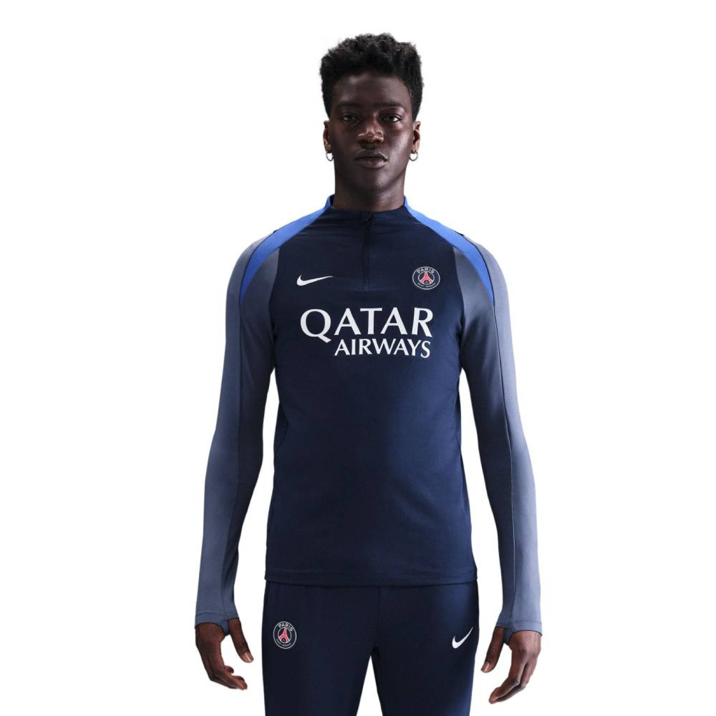 Nike Paris Saint-Germain Strike Trainingstrui 1/4-Zip 2025-2026 Donkerblauw Blauw Wit