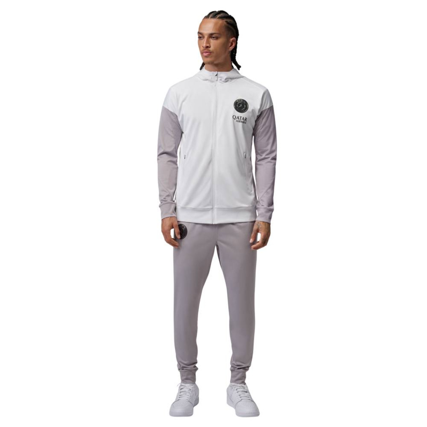 Nike Paris Saint-Germain Strike Survêtement à Capuche Full-Zip 2025-2026 Blanc Gris Noir