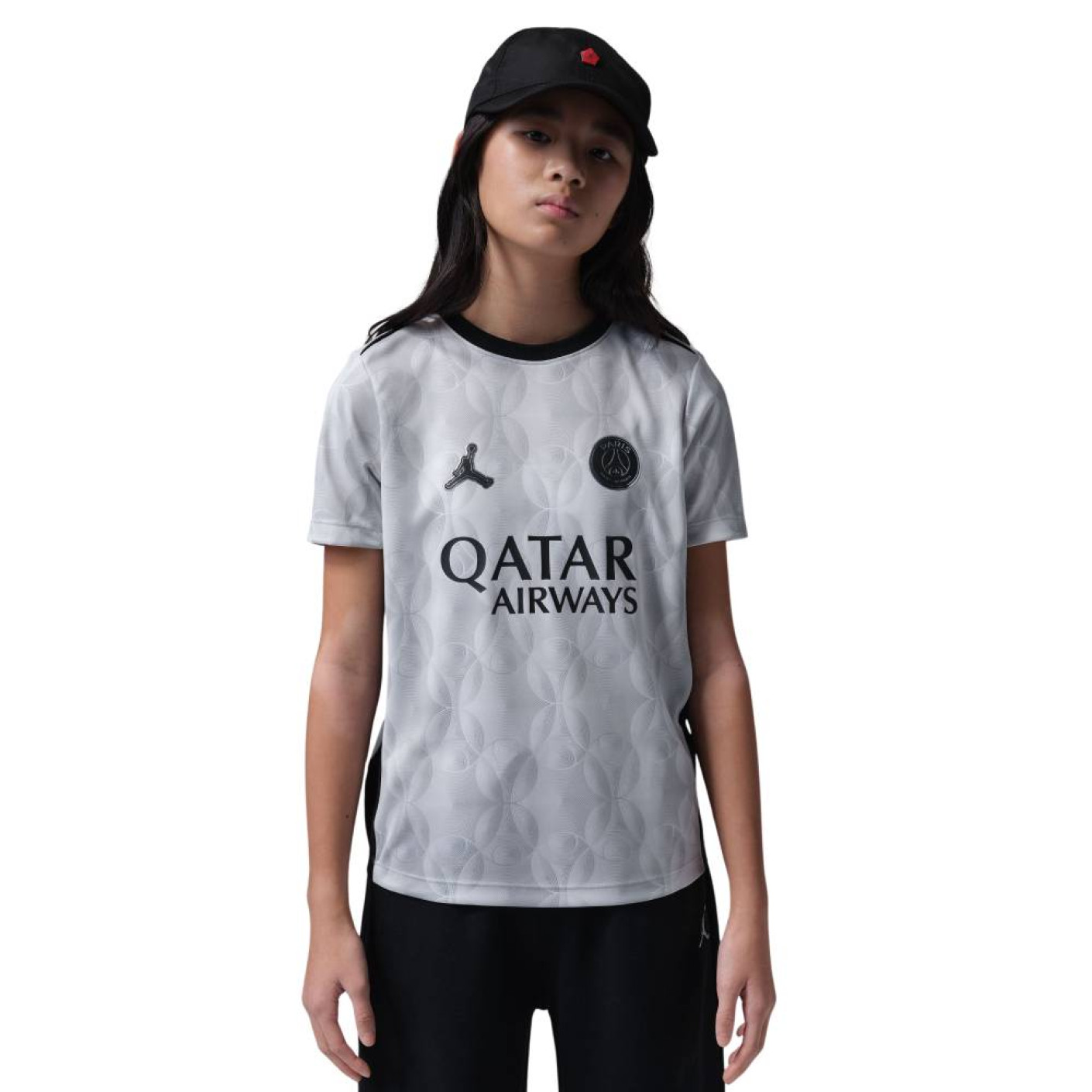 Nike Paris Saint-Germain x Jordan Pre-Match Trainingsshirt 2025-2026 Kids Grijs Zwart
