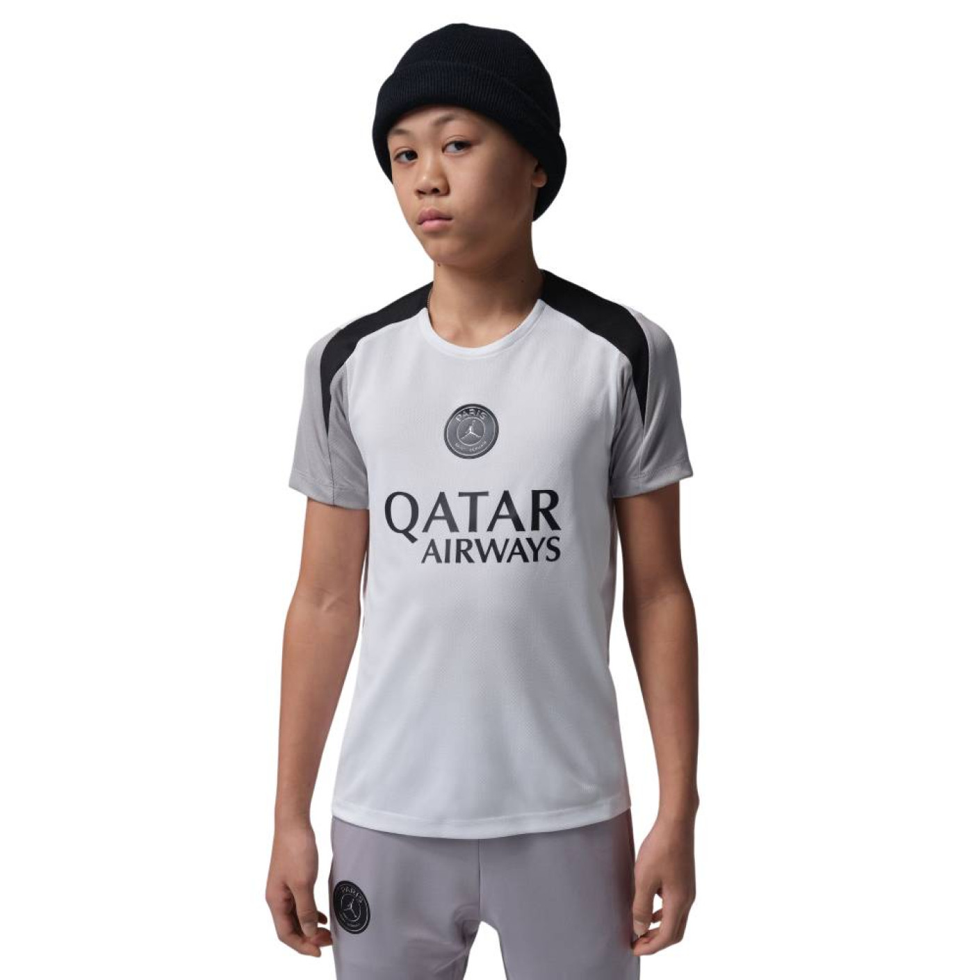 Nike Paris Saint-Germain x Jordan Strike Maillot d'Entraînement 2025-2026 Enfants Gris Noir