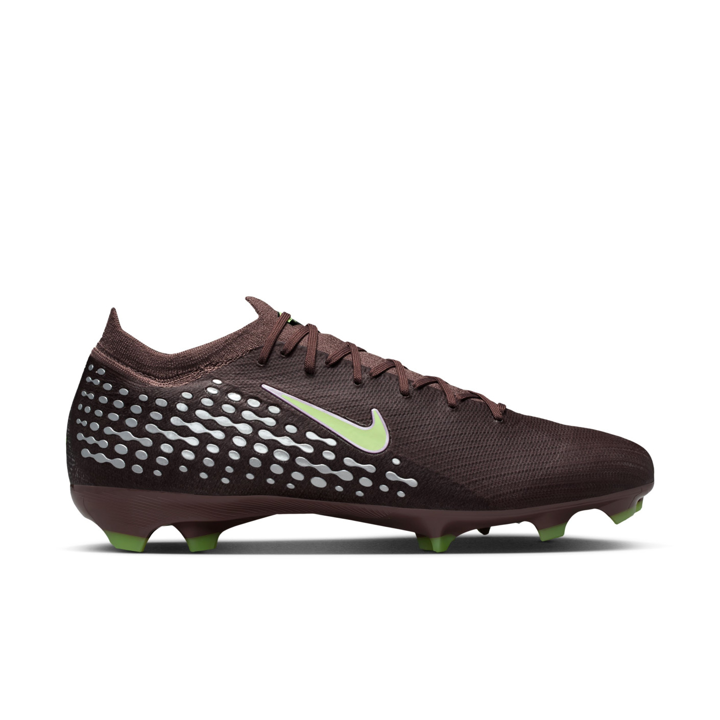 Nike Zoom Mercurial Vapor 16 Mbappé Pro Gazon Naturel Chaussures de Foot (FG) Brun Néon Jaune Argenté