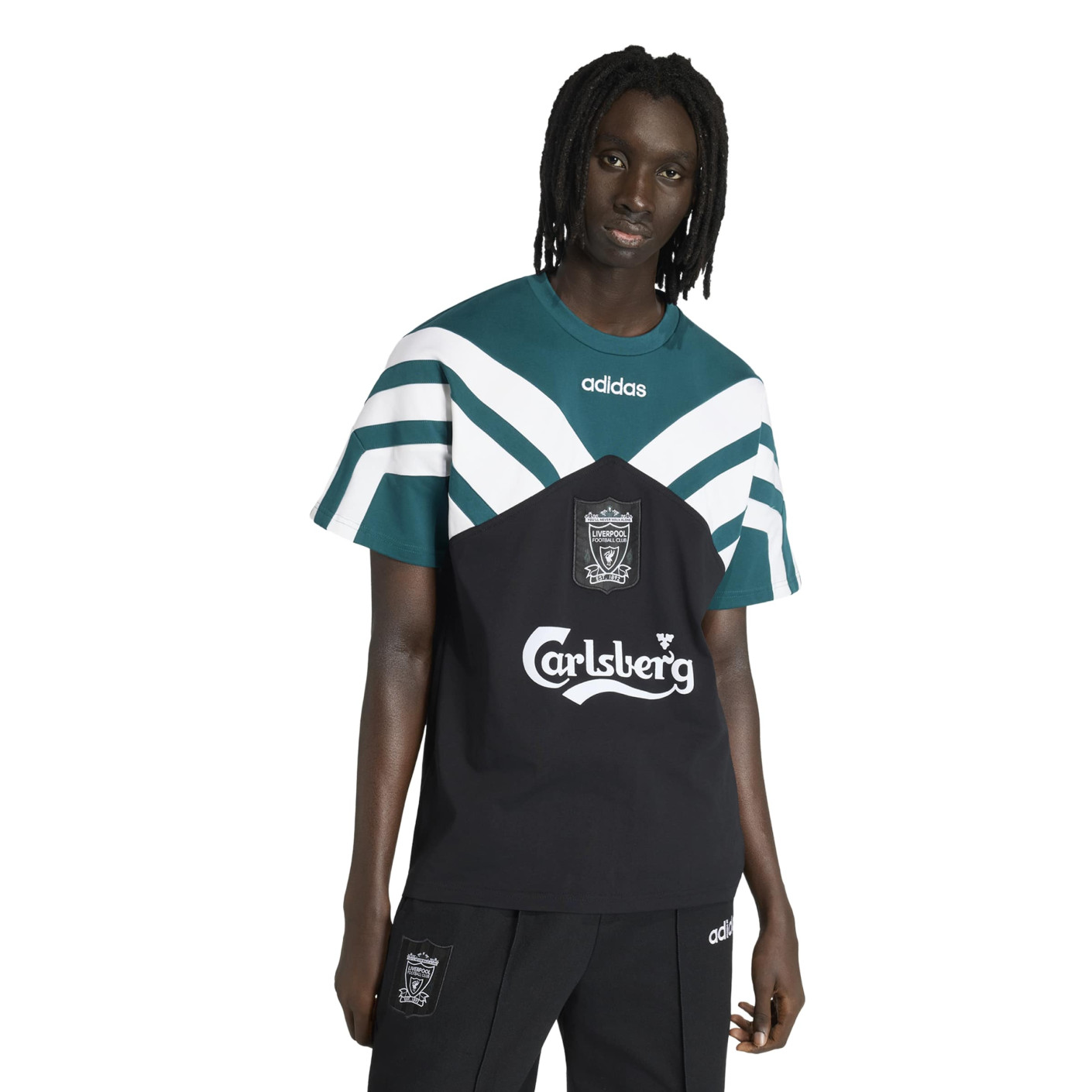 adidas Liverpool T-Shirt 1995-1996 Noir Vert Blanc