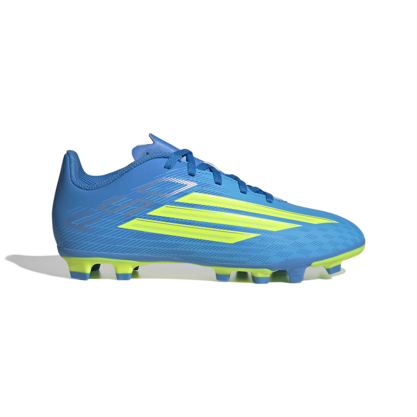 adidas F50 Club Gras / Kunstgras Voetbalschoenen (MG) Kids Blauw Neongeel