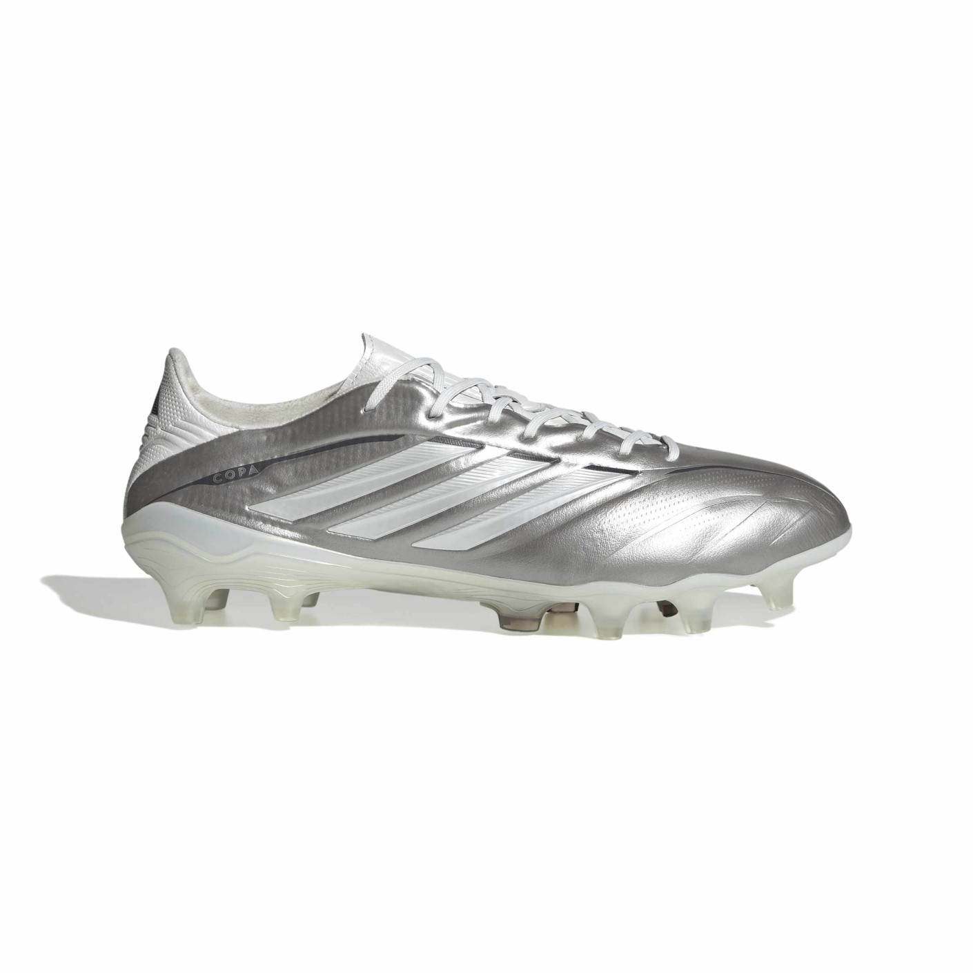 adidas Copa Pure IV Elite Gras Voetbalschoenen (FG) Zilver Wit Donkergrijs