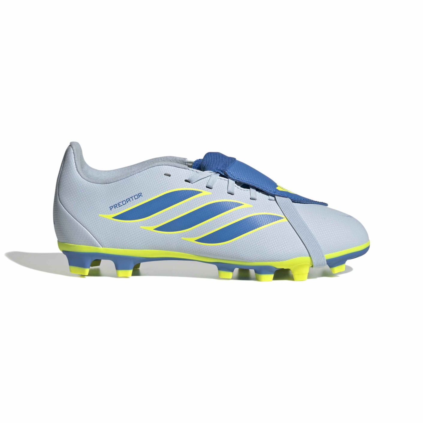 adidas Predator Club FT Gazon Naturel Artificiel Chaussures de Foot (MG) Enfants Bleu Clair Bleu Jaune