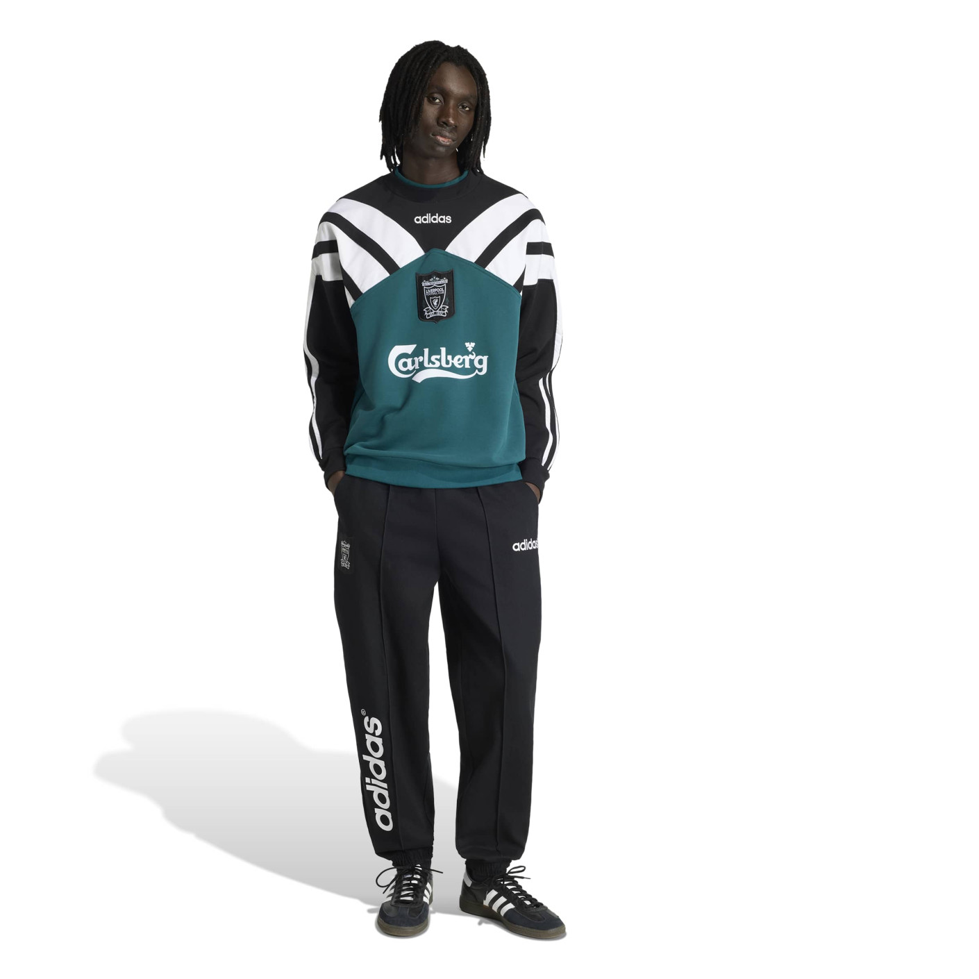 adidas Liverpool Crew Trainingspak 1995-1996 Zwart Groen Wit