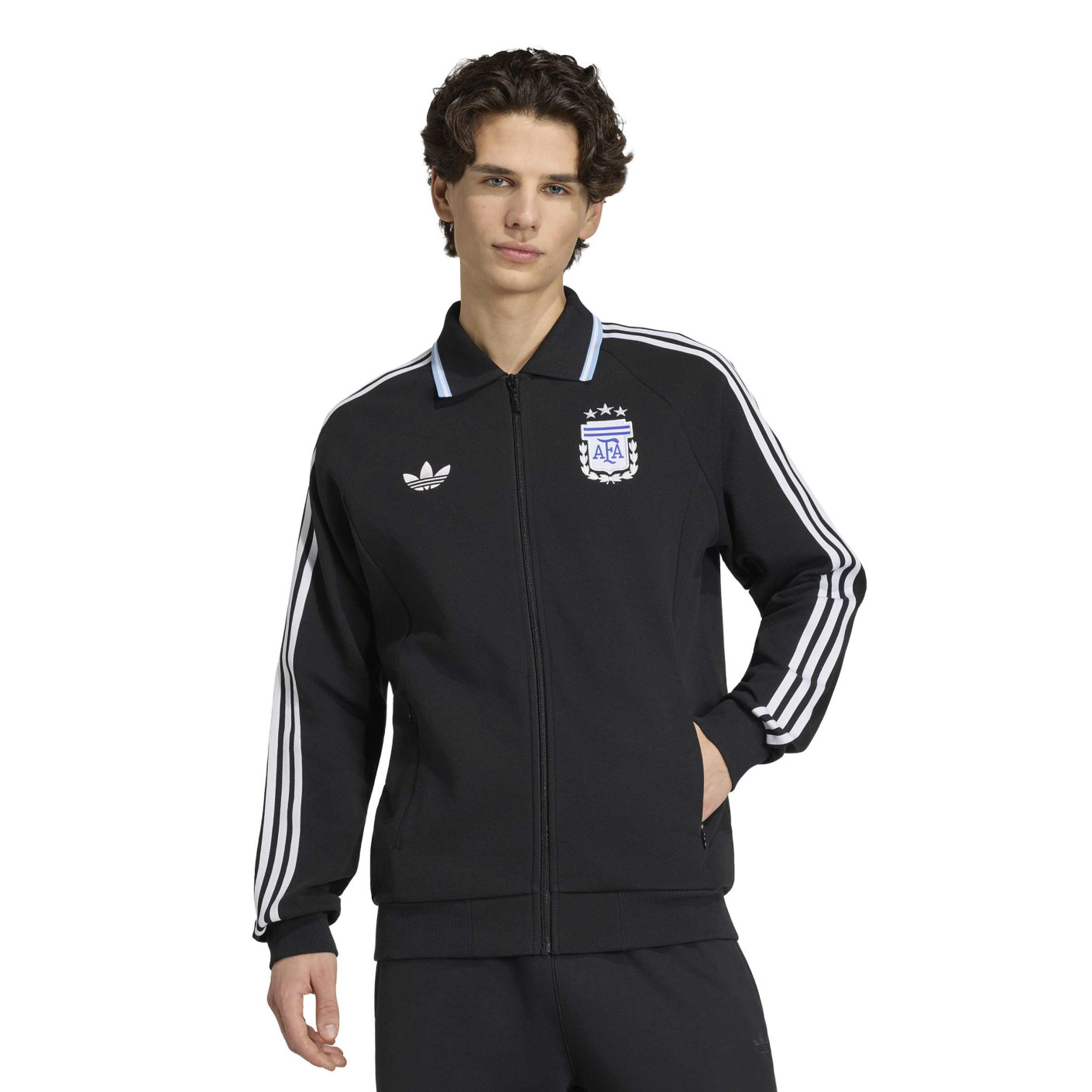 adidas Argentine Originals Anthem Veste d'Entraînement Noir Blanc Bleu Clair