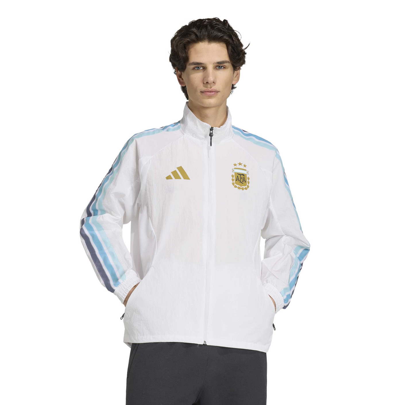 adidas Argentinië Anthem Trainingsjack 2026-2028 Wit Goud Blauw