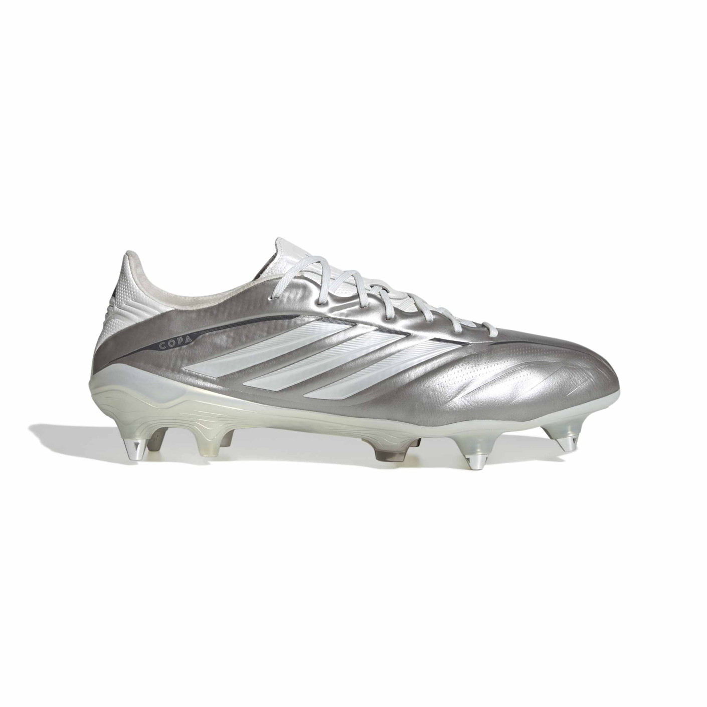 adidas Copa Pure IV Elite Crampons Vissés Chaussures de Foot (SG) Argenté Blanc Gris Foncé
