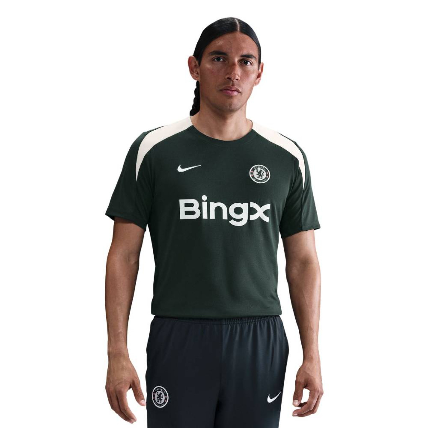 Nike Chelsea Strike Trainingsshirt 2025-2026 Donkergroen Wit
