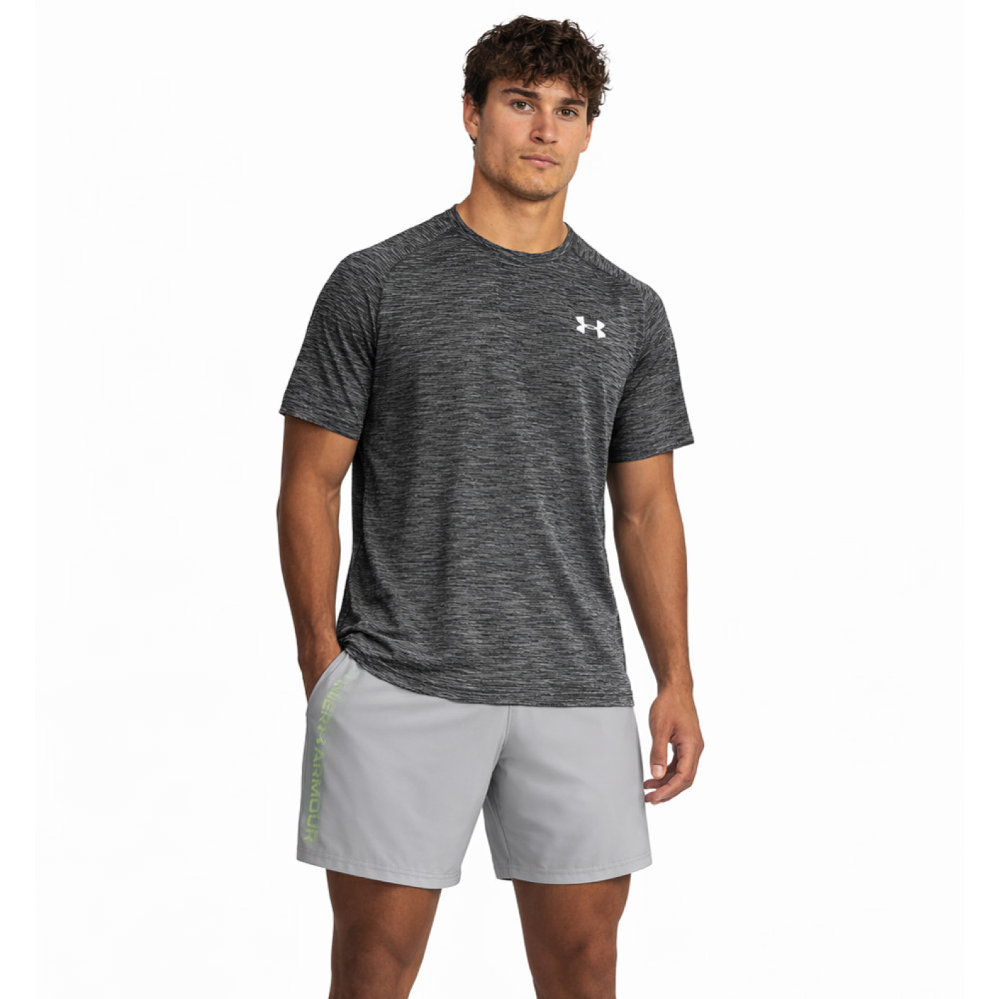 Under Armour Tech Textured Trainingsset Donkergrijs Grijs Wit