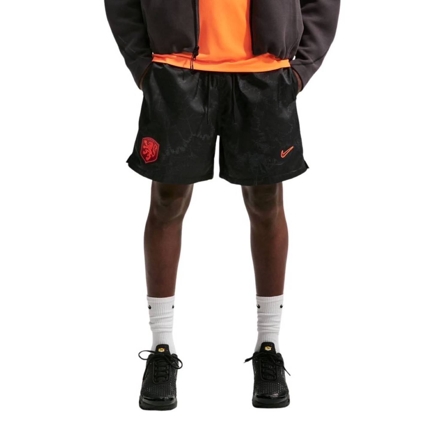 Nike Nederland Club Flow Broekje 2026-2028 Zwart Oranje