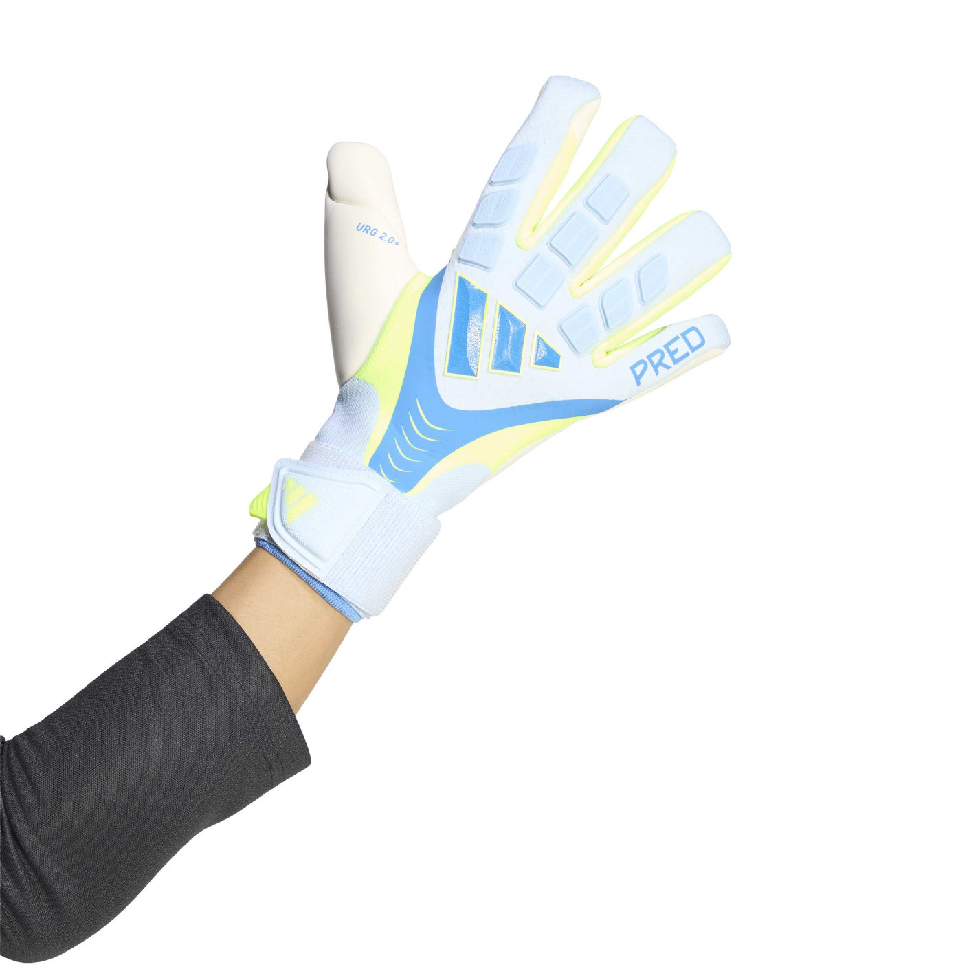adidas Predator Pro Strap Gants de Gardien de But Bleu Bleu Clair Néon Jaune