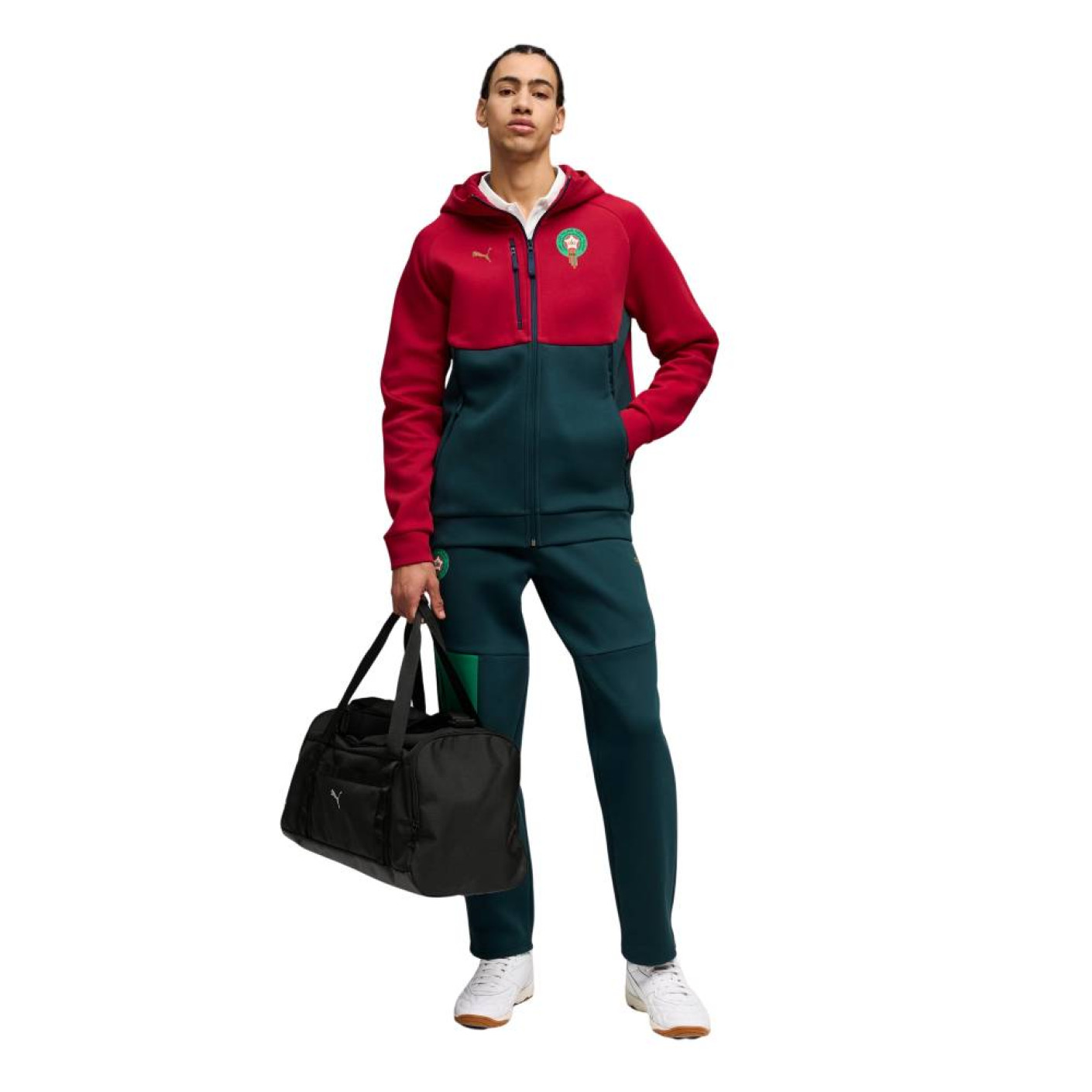 PUMA Maroc Pumatech Survêtement à Capuche 2026-2028 Rouge Vert Foncé