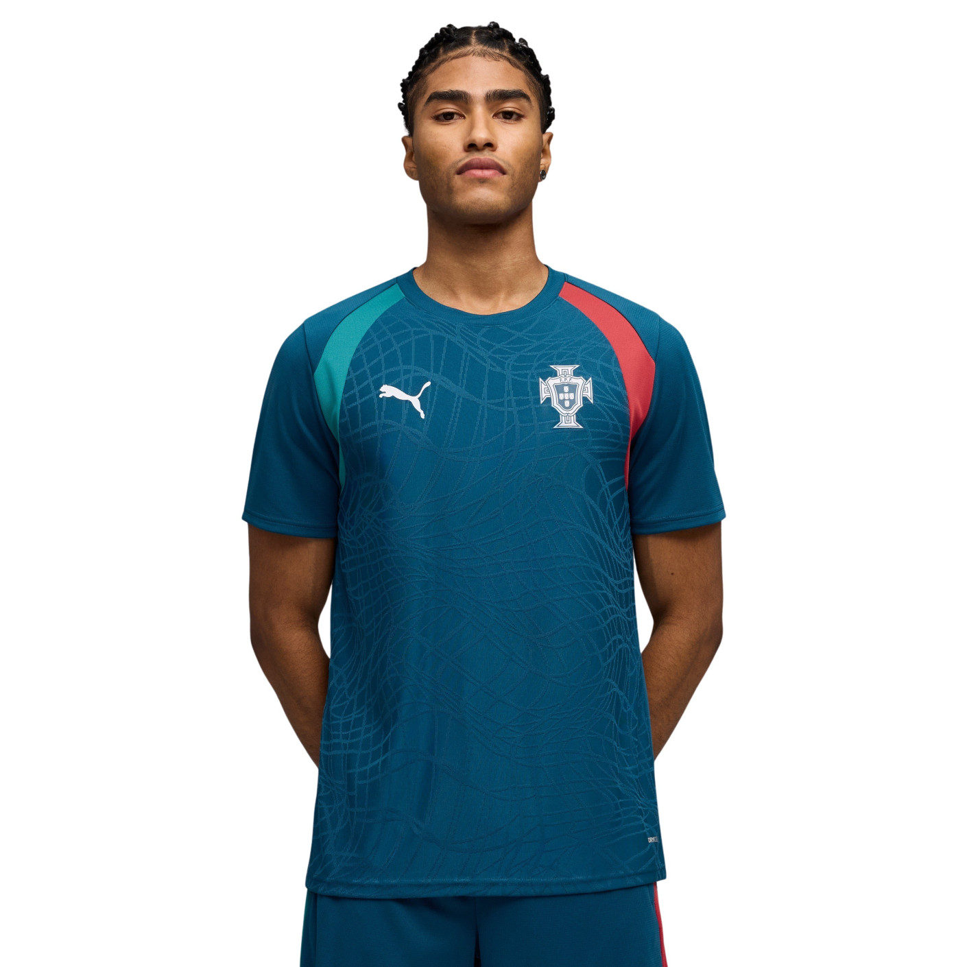PUMA Portugal Trainingsshirt 2026-2028 Blauwgroen Wit