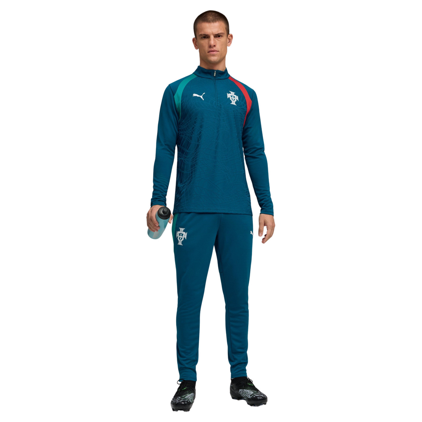 PUMA Portugal Trainingspak 1/4-Zip 2026-2028 Blauwgroen Wit