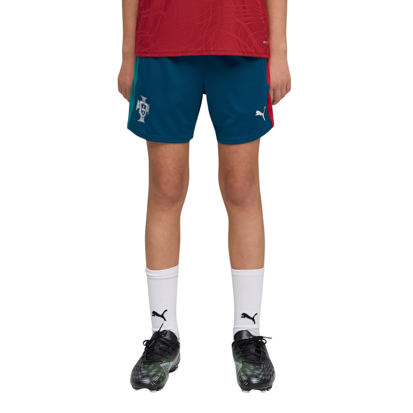PUMA Portugal Short d'Entraînement 2026-2028 Enfants Bleu-Vert Blanc