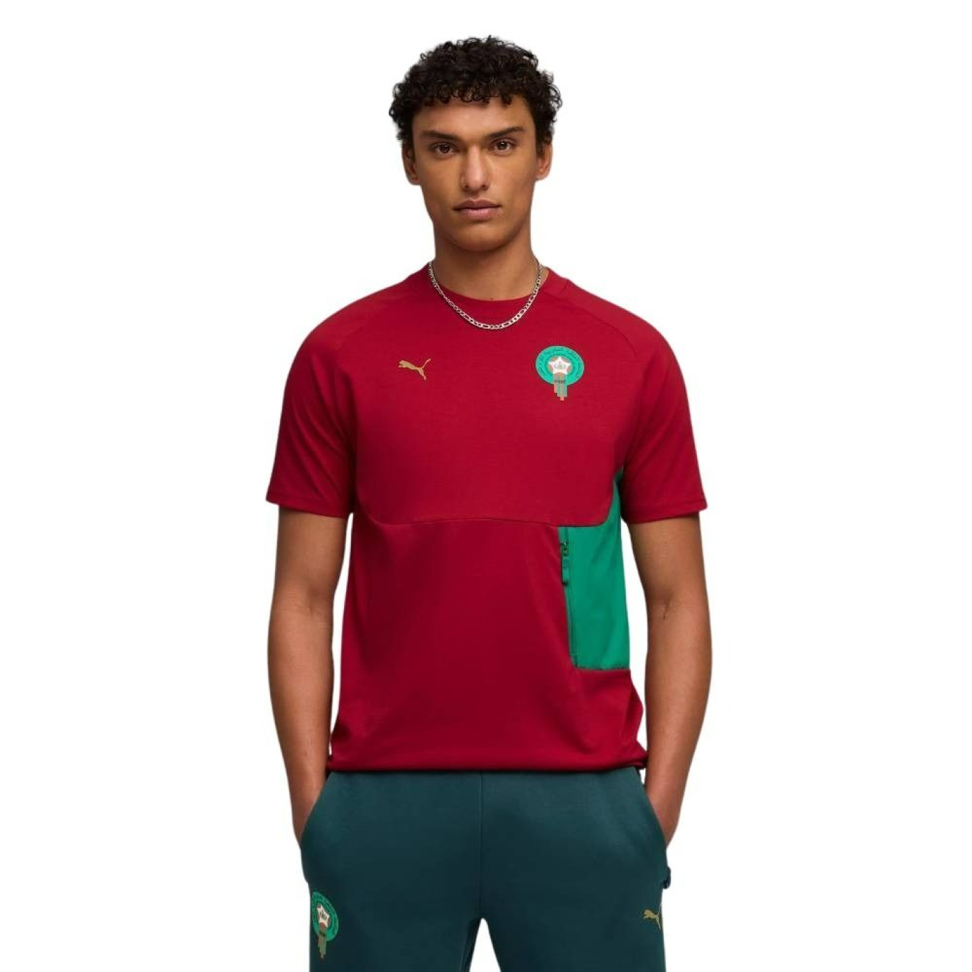 PUMA Marokko Pumatech T-Shirt 2026-2028 Rood Groen Goud